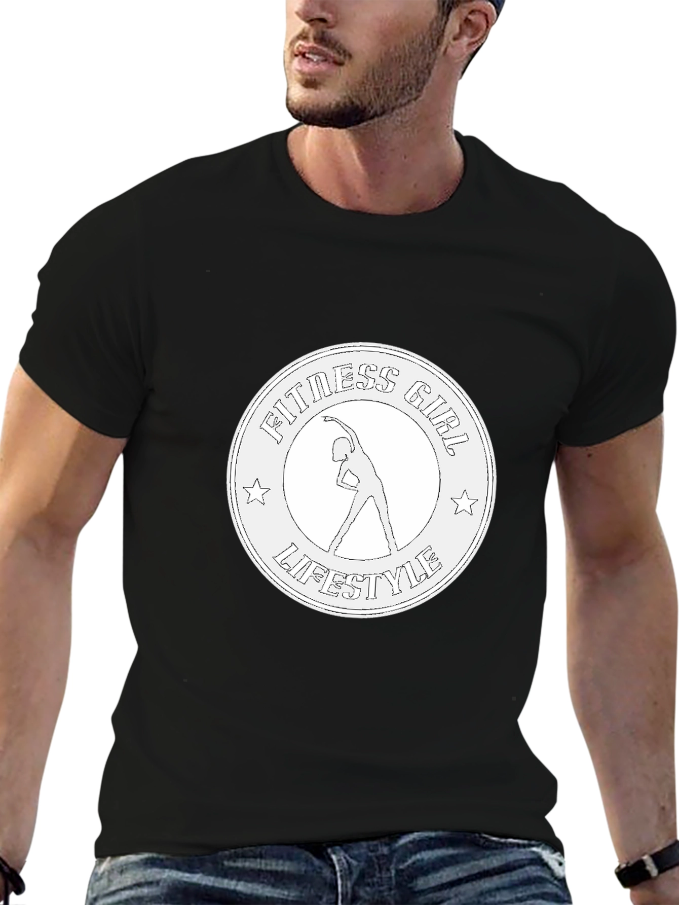 Fitness Girl Lifestyle Black Graphic Tee