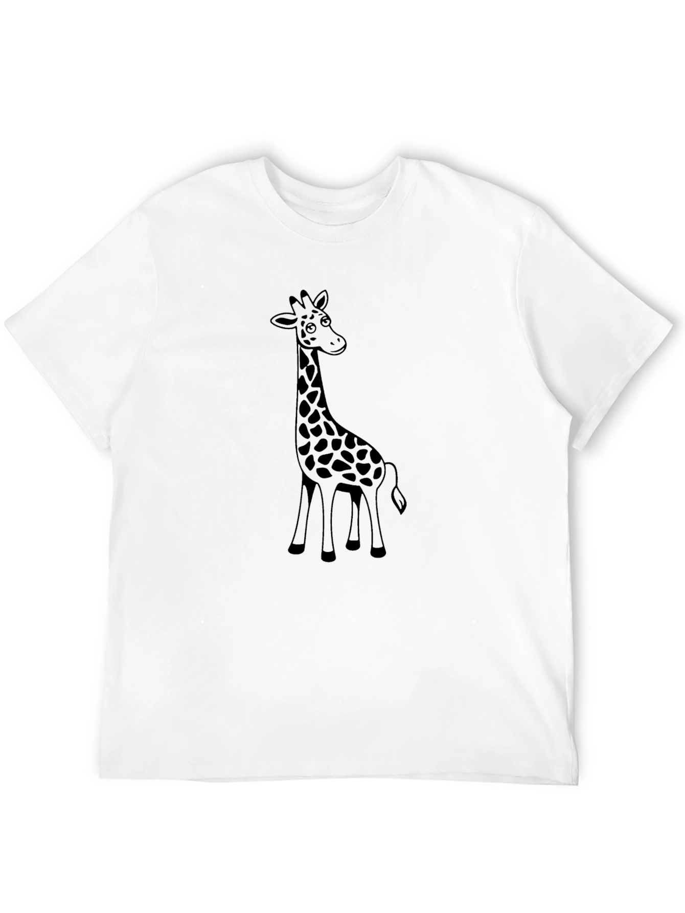 Giraffe Graphic Print Black T-Shirt