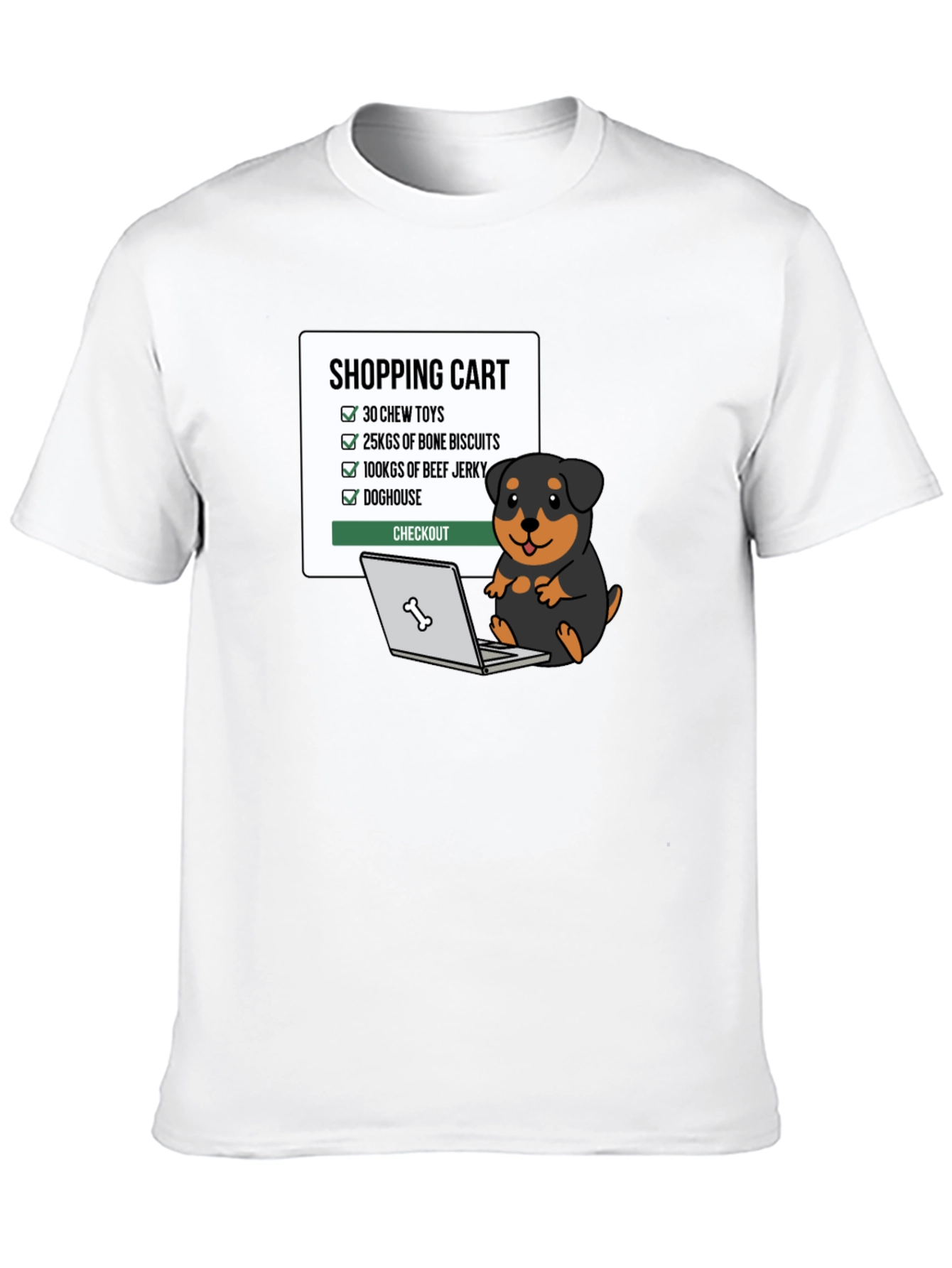 Dog Lover T-Shirt - Shopping Cart Design