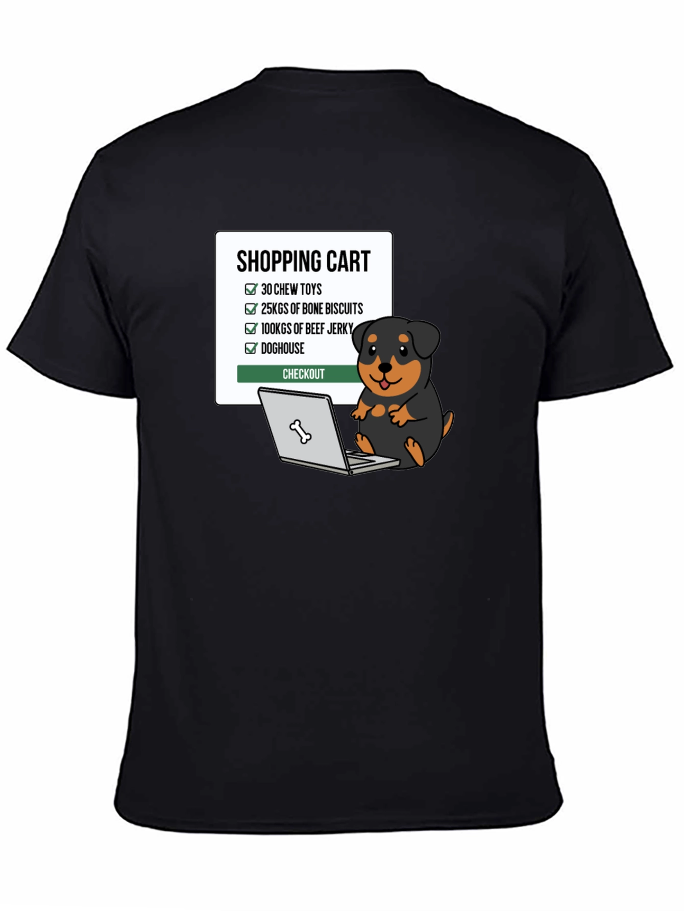 Dog Lover T-Shirt - Shopping Cart Design