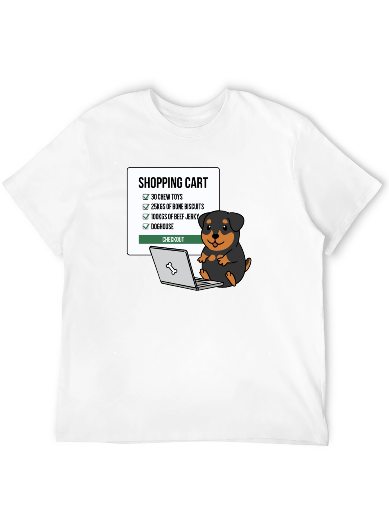 Dog Lover T-Shirt - Shopping Cart Design