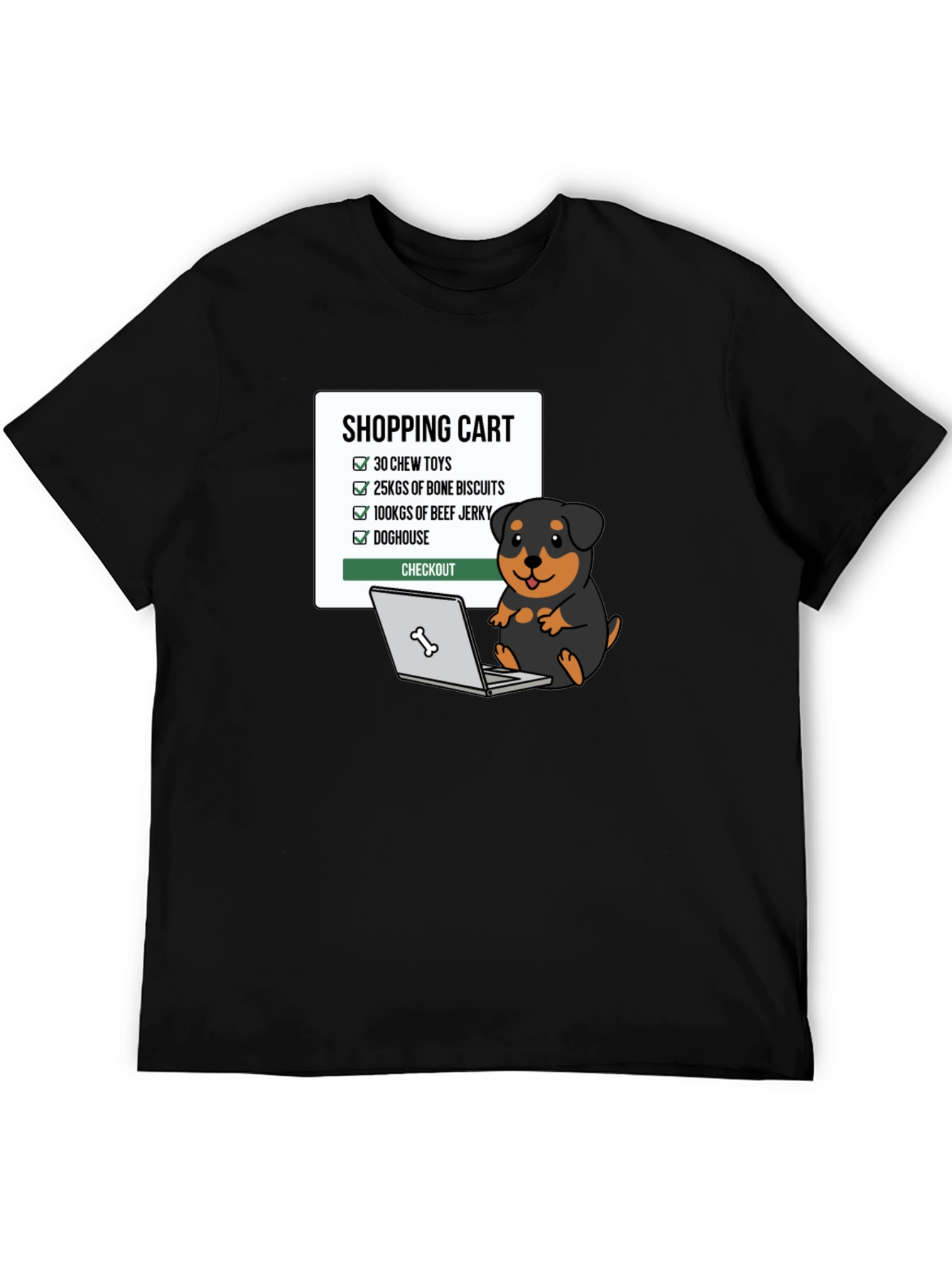 Dog Lover T-Shirt - Shopping Cart Design