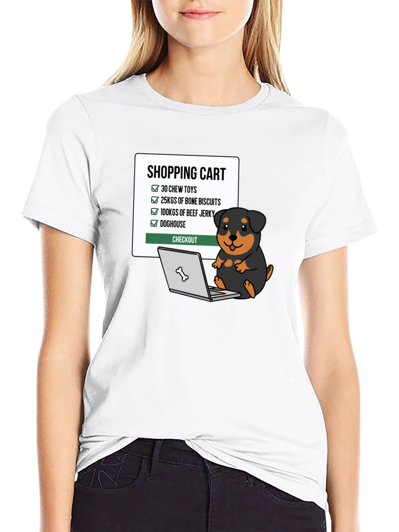 Dog Lover T-Shirt - Shopping Cart Design