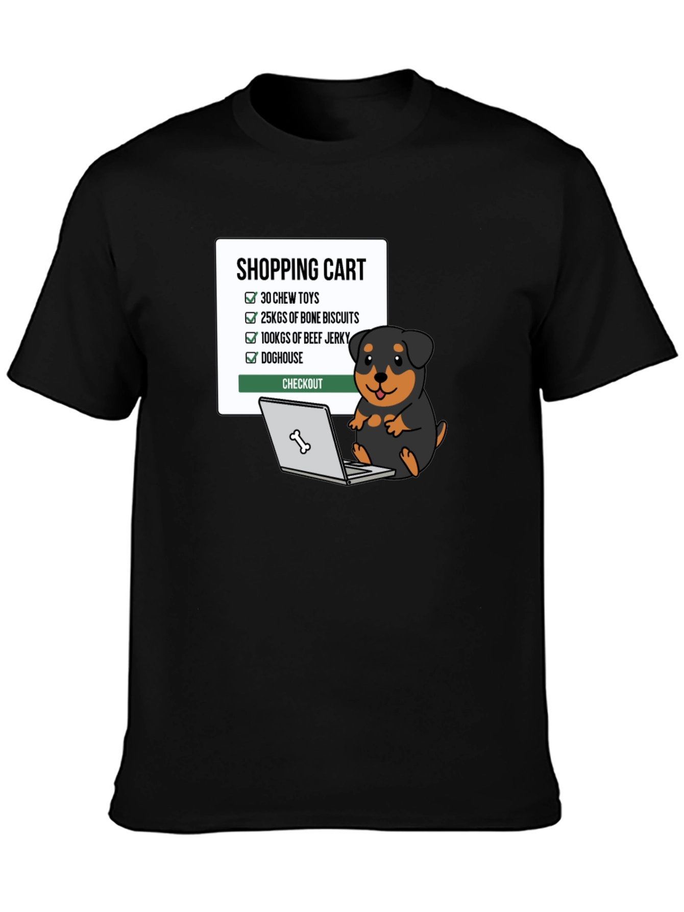 Dog Lover T-Shirt - Shopping Cart Design