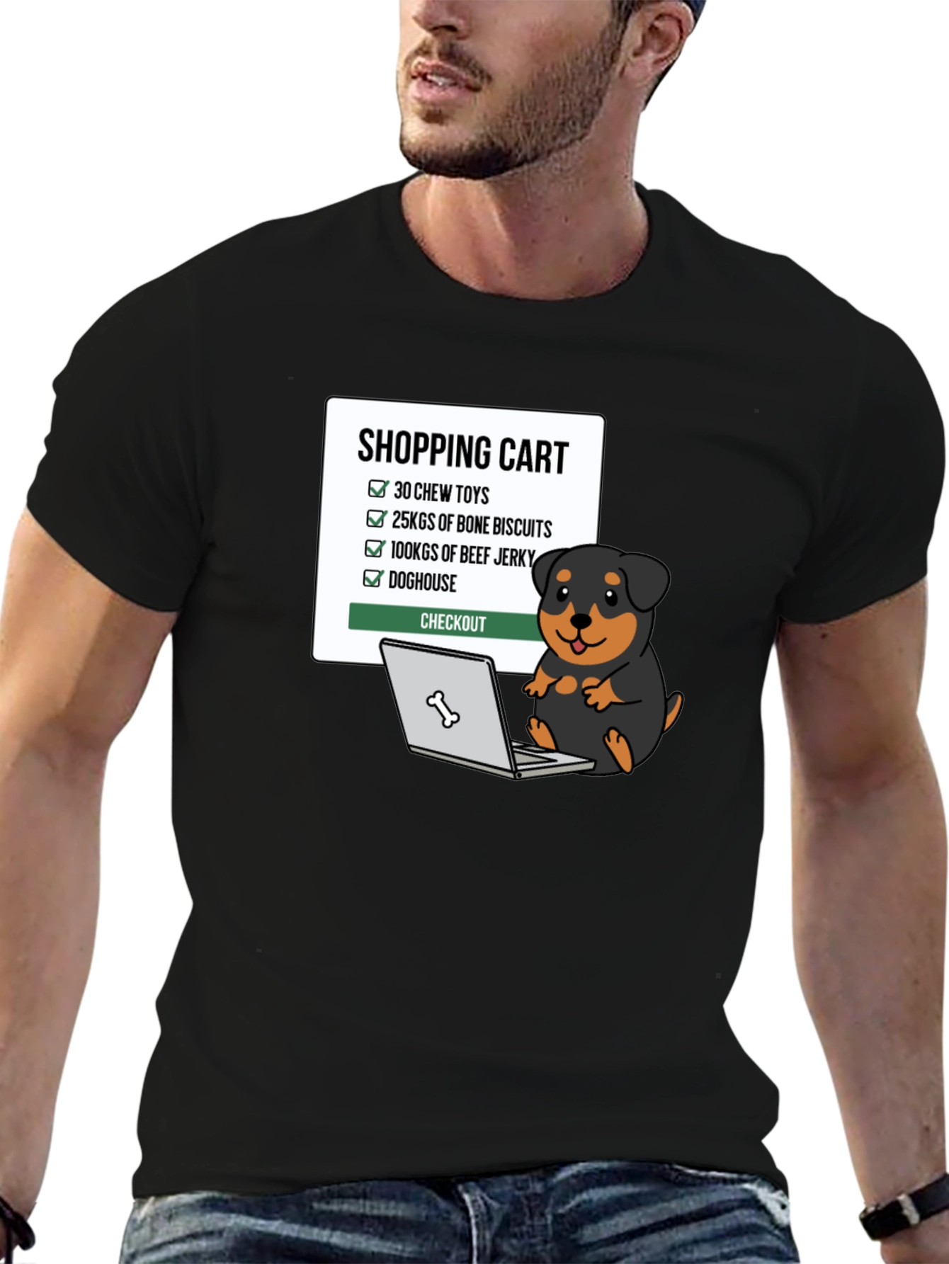Dog Lover T-Shirt - Shopping Cart Design