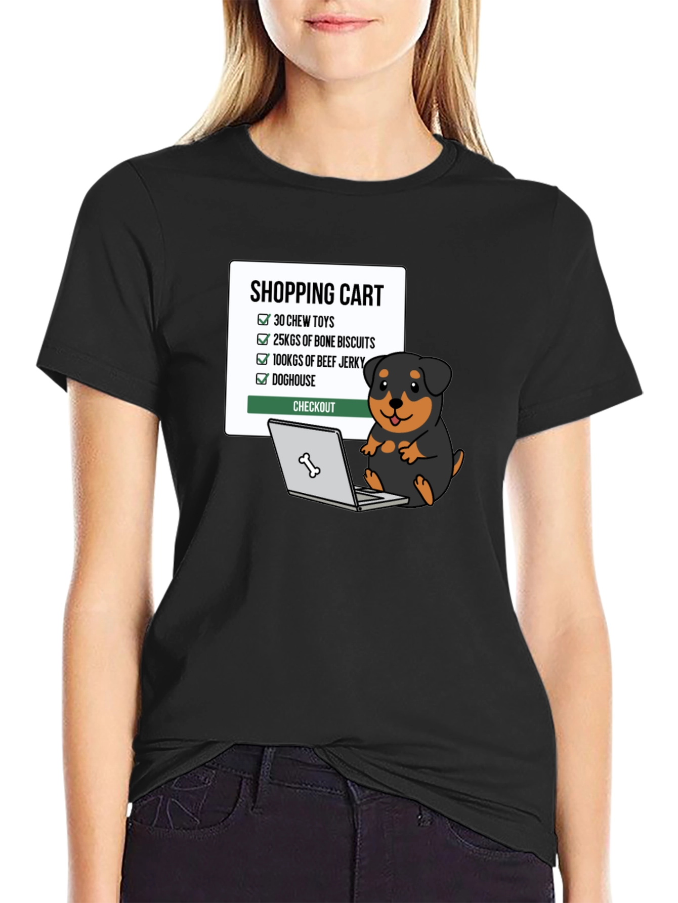 Dog Lover T-Shirt - Shopping Cart Design