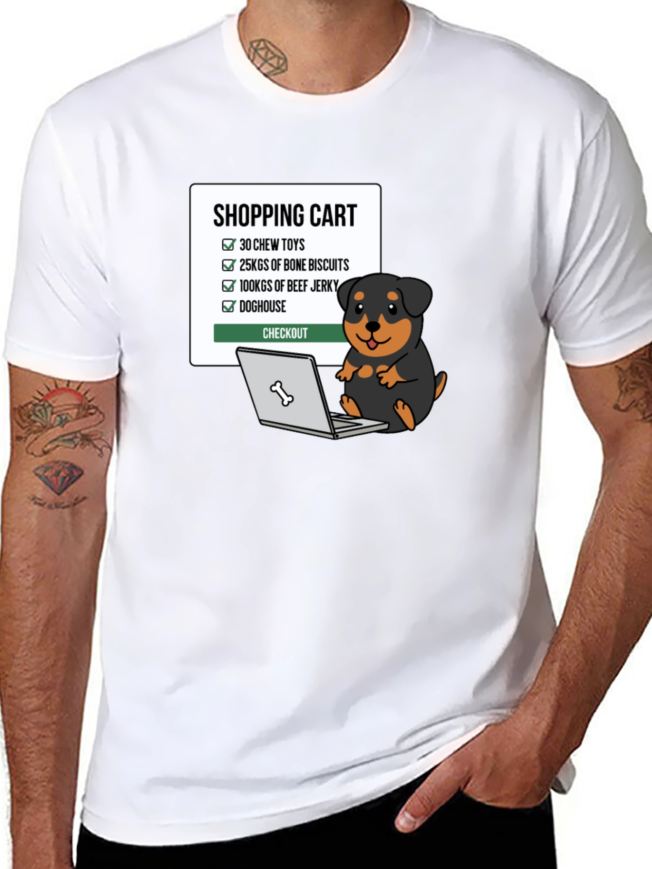 Dog Lover T-Shirt - Shopping Cart Design