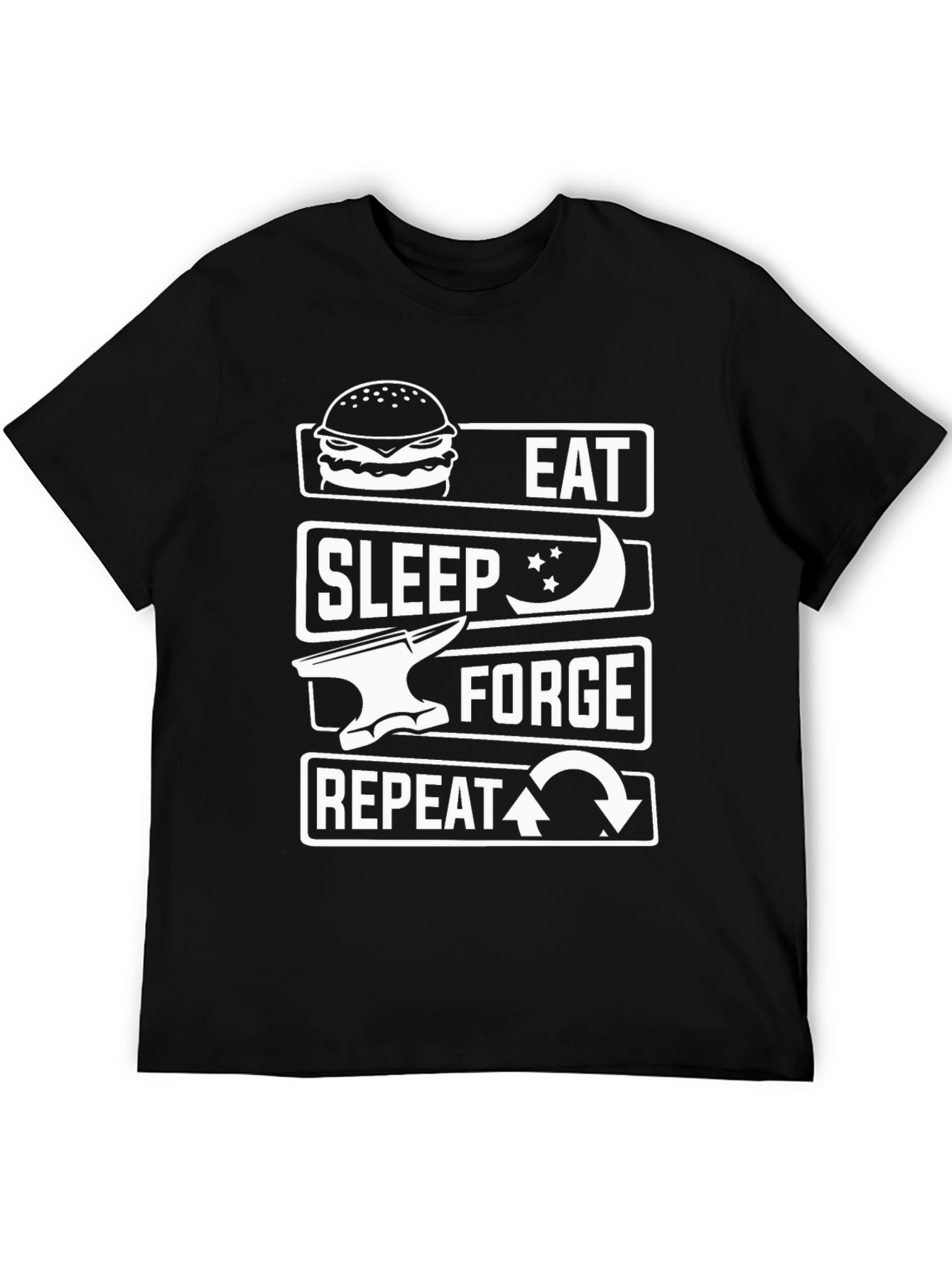 Eat Sleep Forge Repeat Black T-Shirt