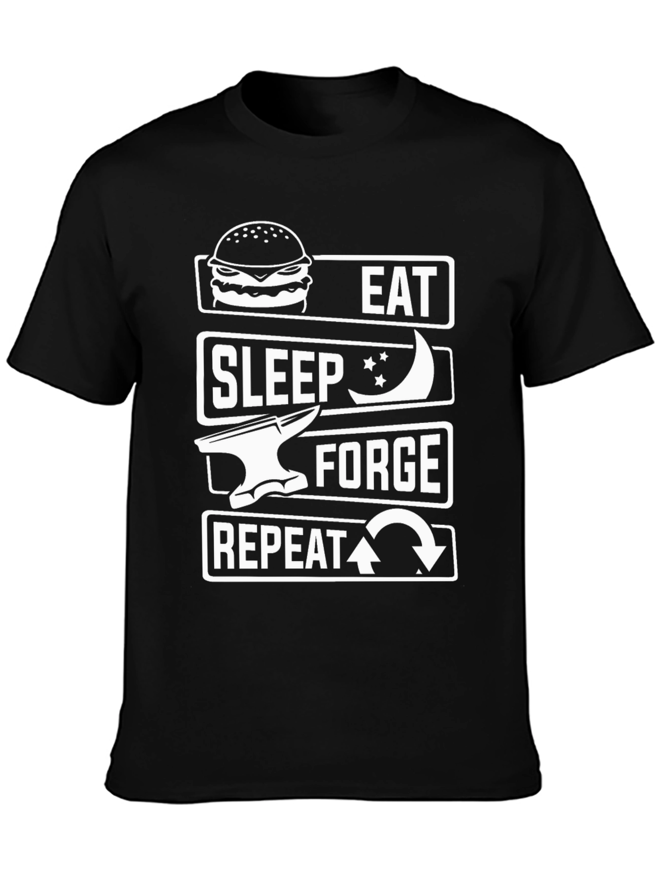 Eat Sleep Forge Repeat Black T-Shirt