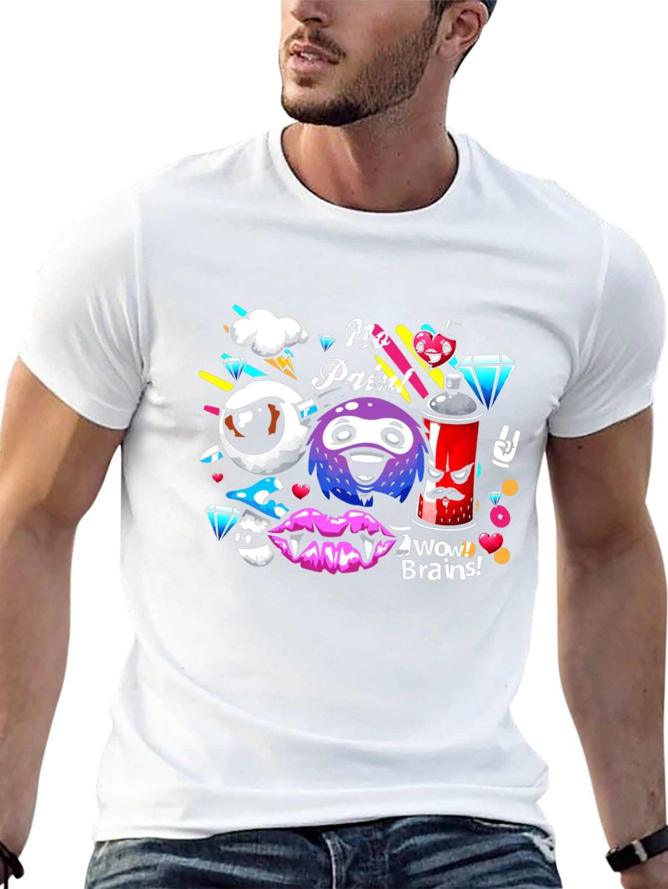 Eye-Catching Graphic Print Black T-Shirt