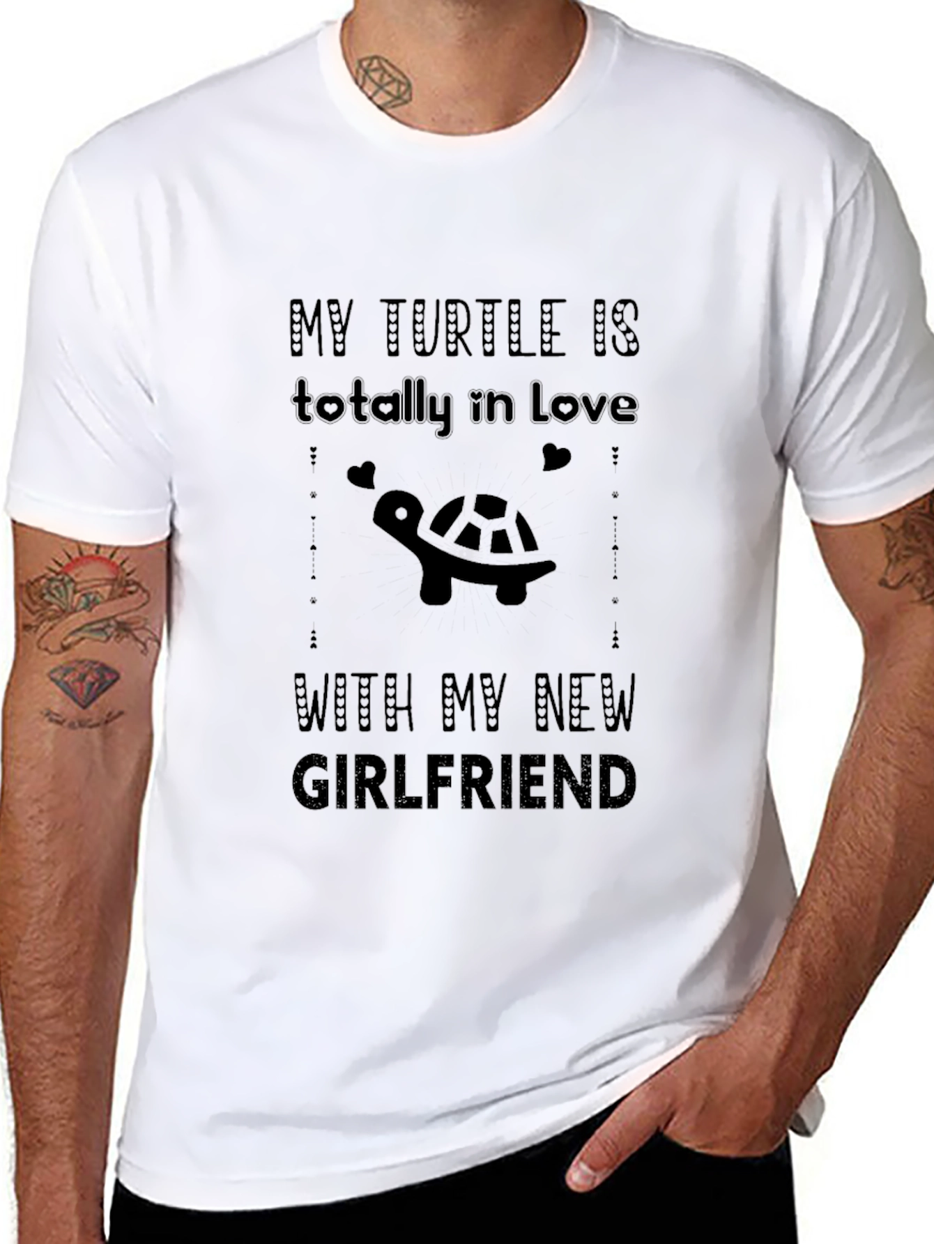 My Turtle Loves My New Girlfriend Black T-Shirt