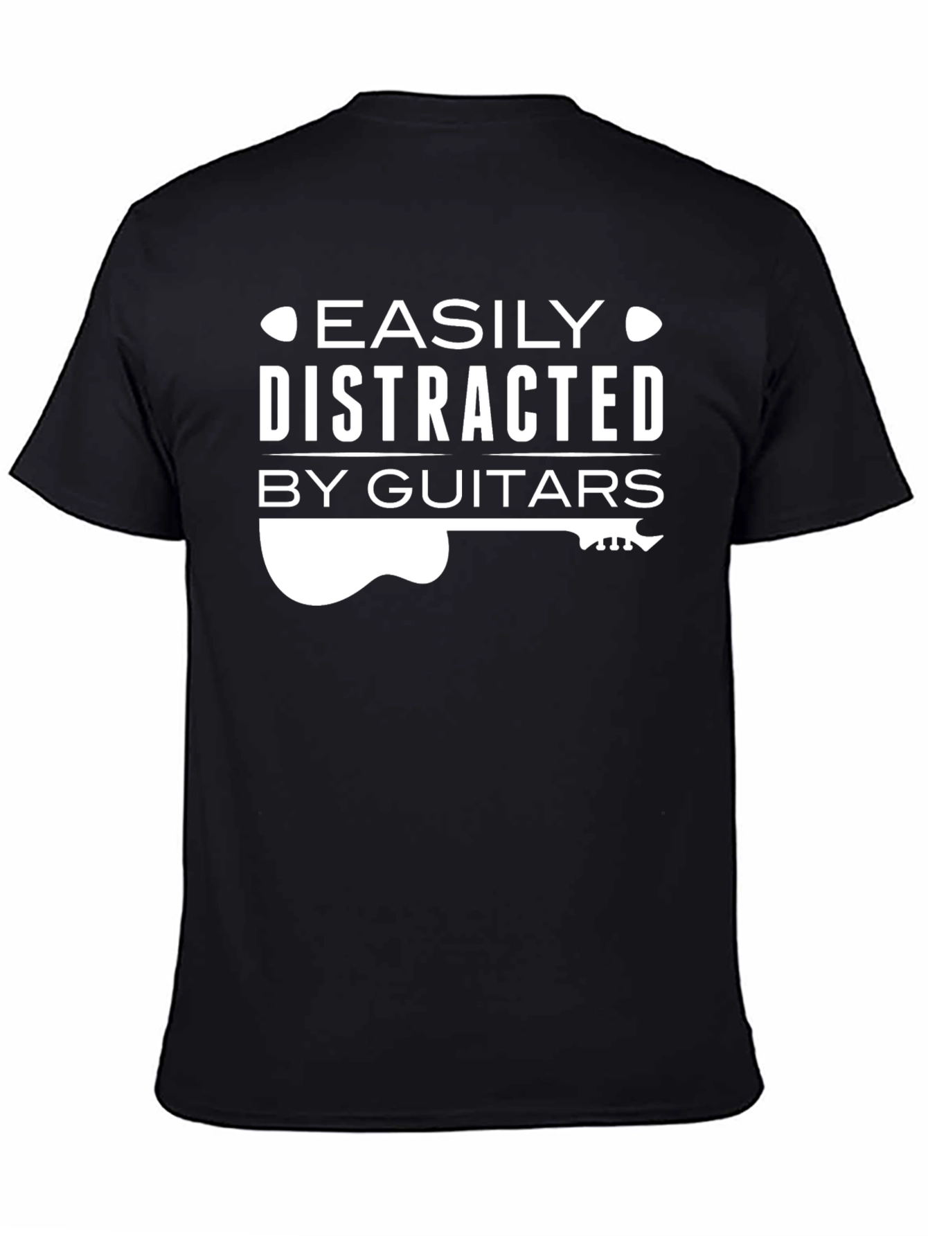 Easily Distracted By Guitars Black T-Shirt