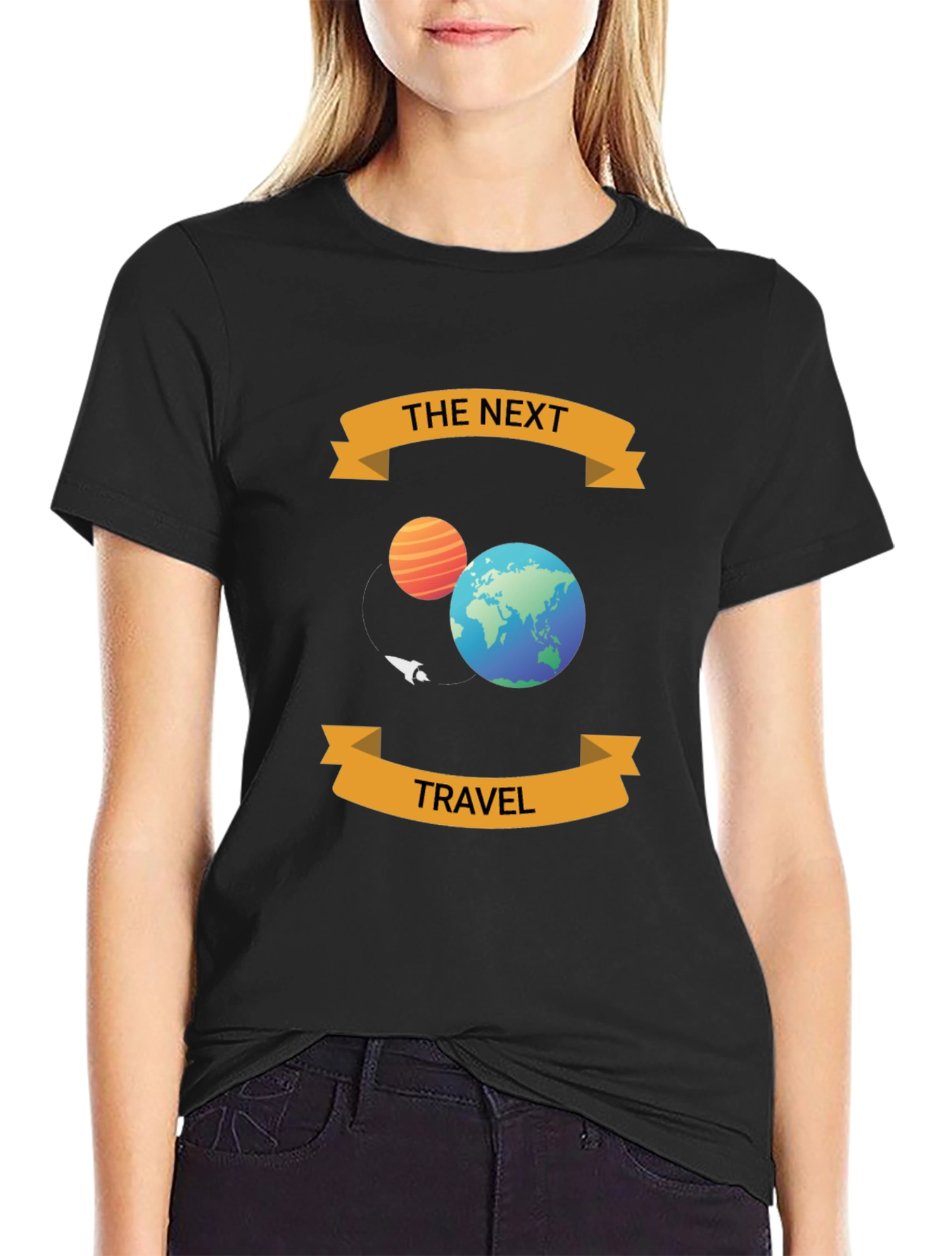 The Next Travel Black T-Shirt - Space Adventure Tee