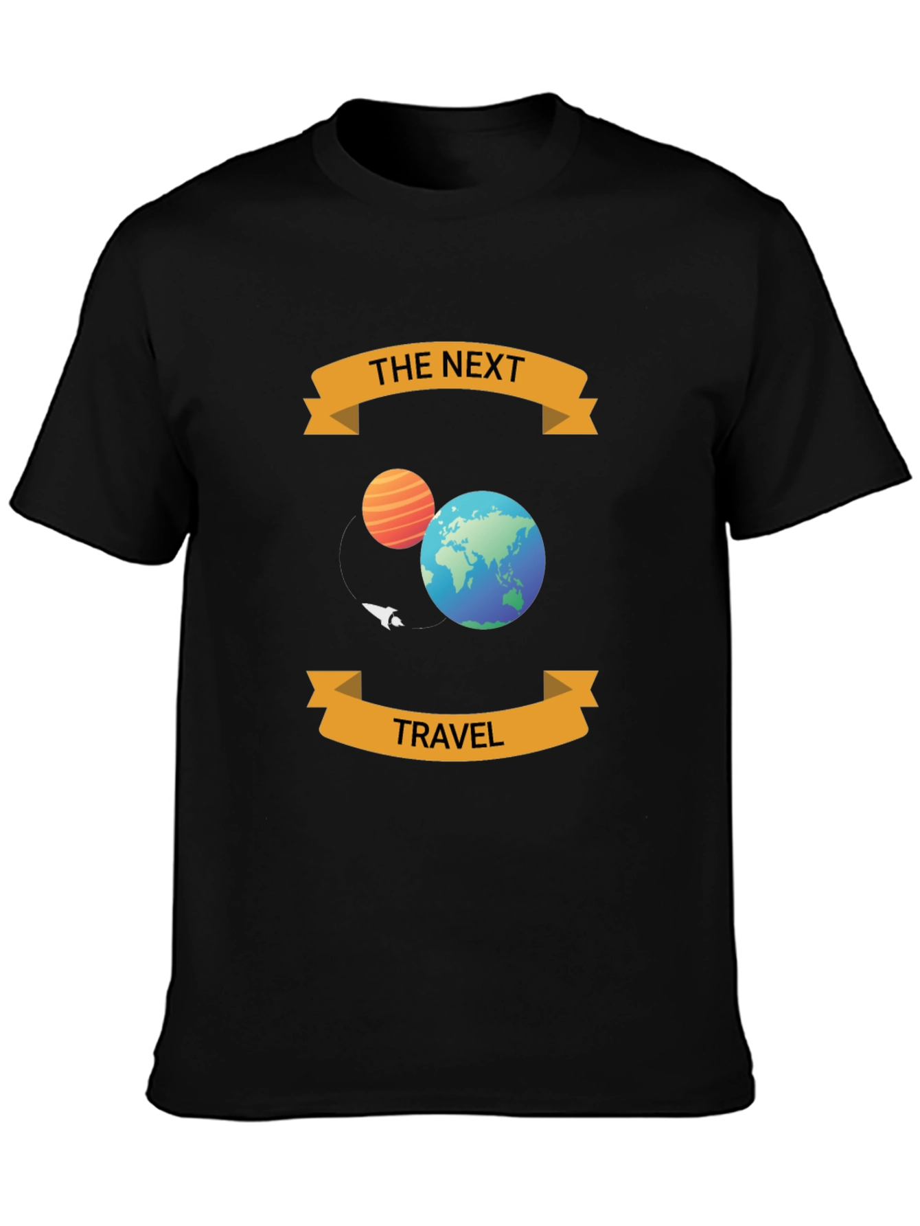 The Next Travel Black T-Shirt - Space Adventure Tee