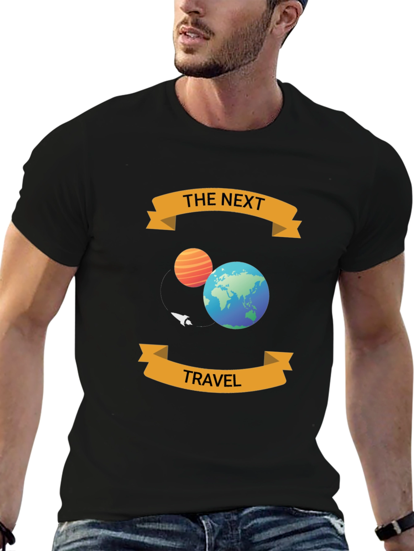 The Next Travel Black T-Shirt - Space Adventure Tee