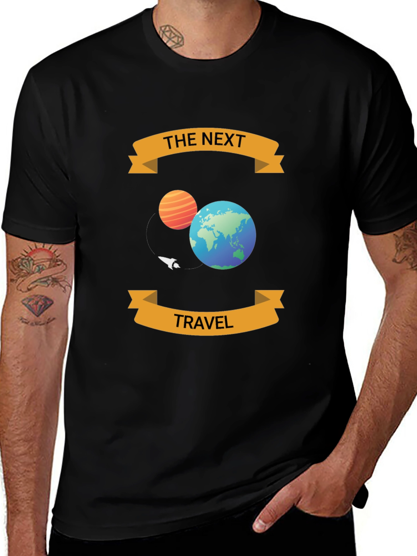 The Next Travel Black T-Shirt - Space Adventure Tee