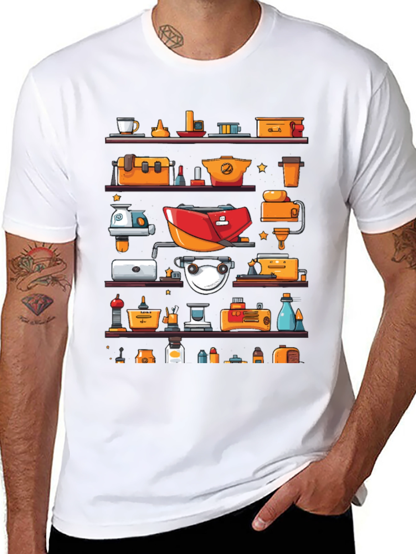Shelf of Objects Graphic T-Shirt