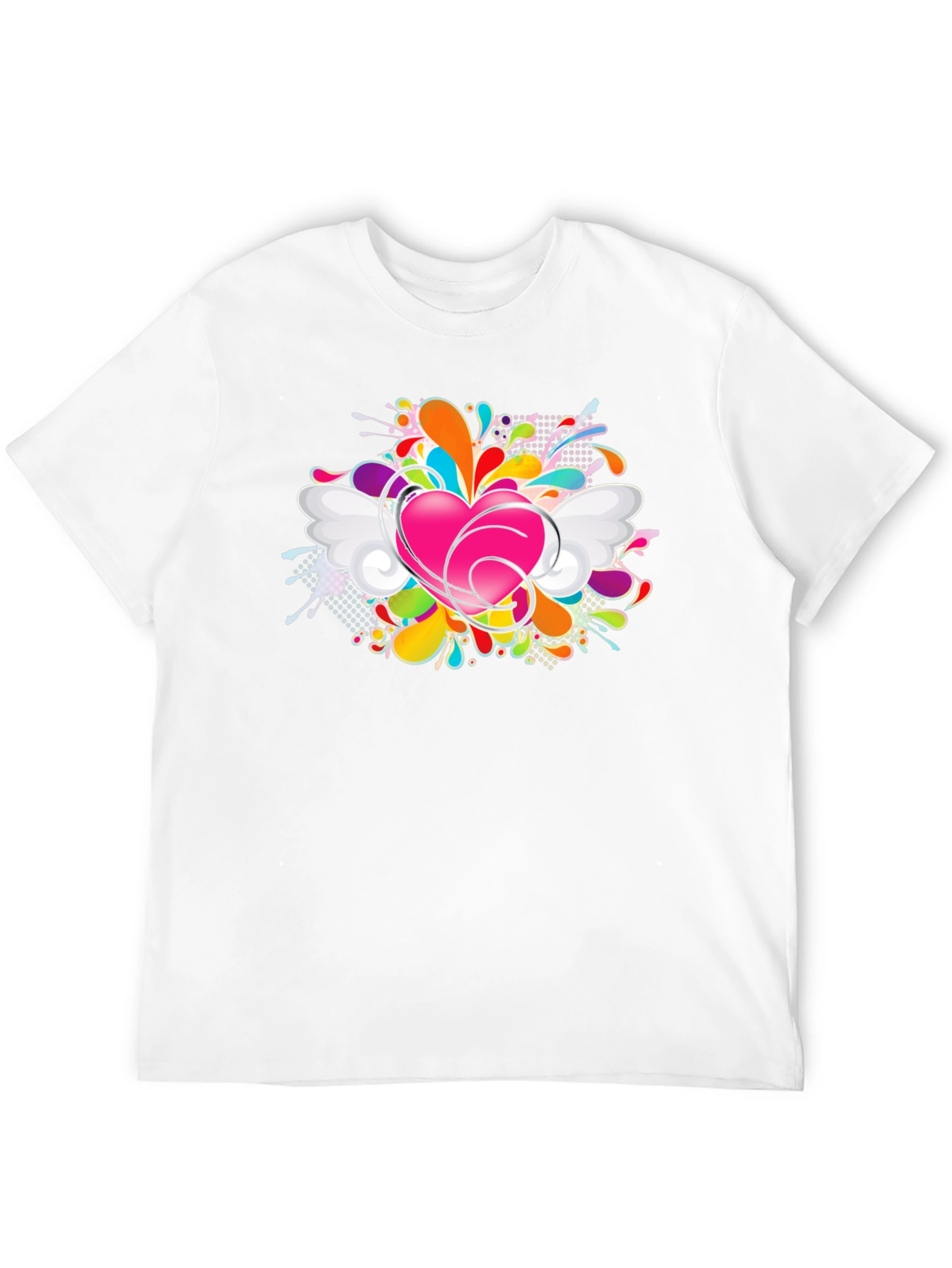 Heart Splash Graphic Tee - Black Cotton Comfort