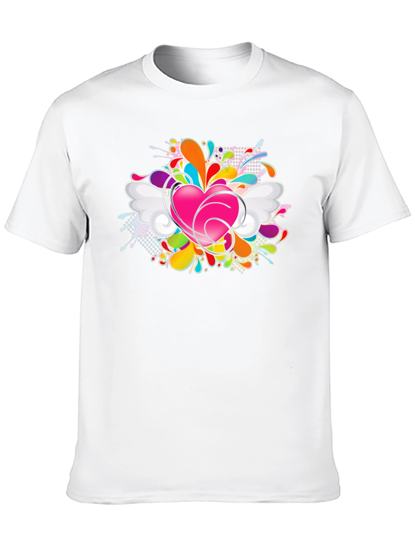 Heart Splash Graphic Tee - Black Cotton Comfort