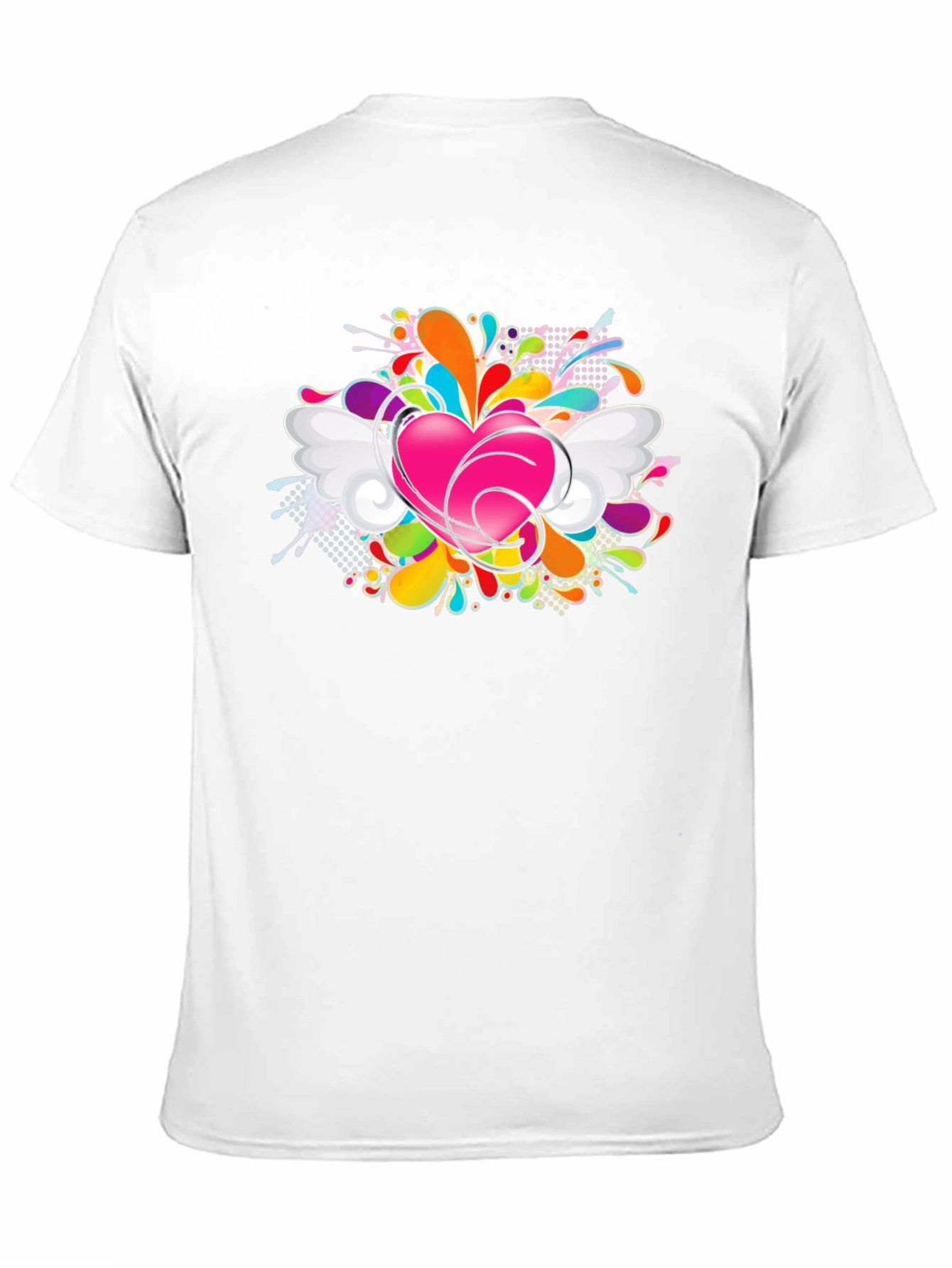 Heart Splash Graphic Tee - Black Cotton Comfort
