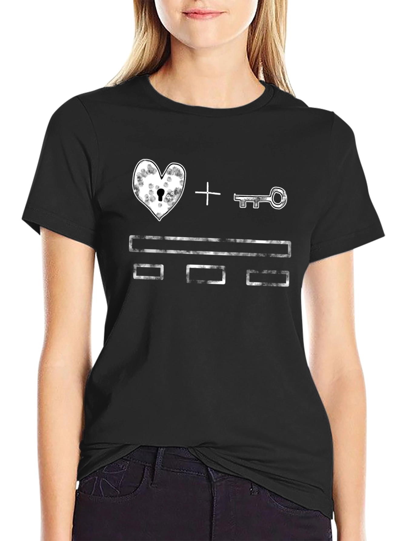 Heart and Key Graphic Tee