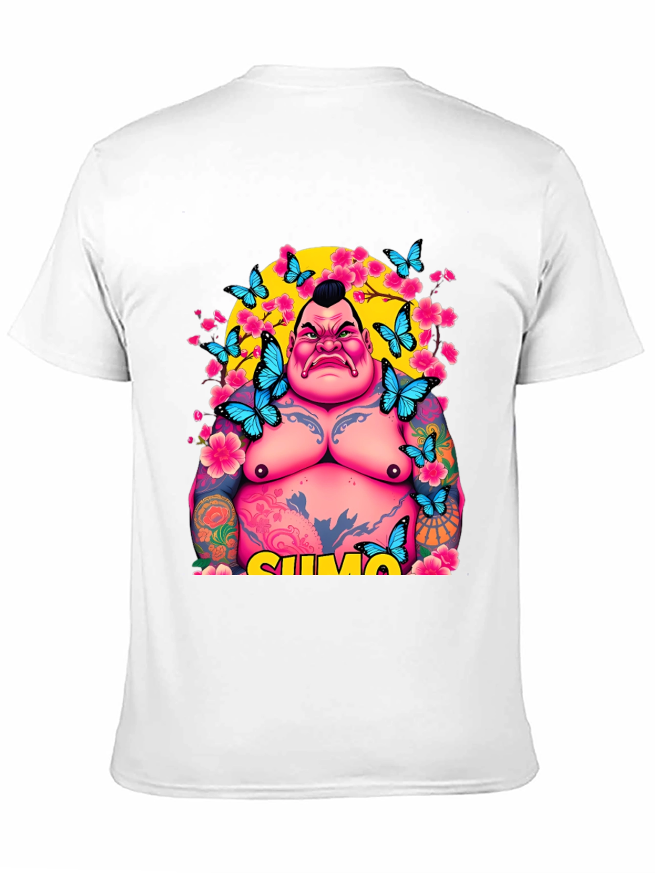 Sumo Wrestler Butterfly Graphic Tee