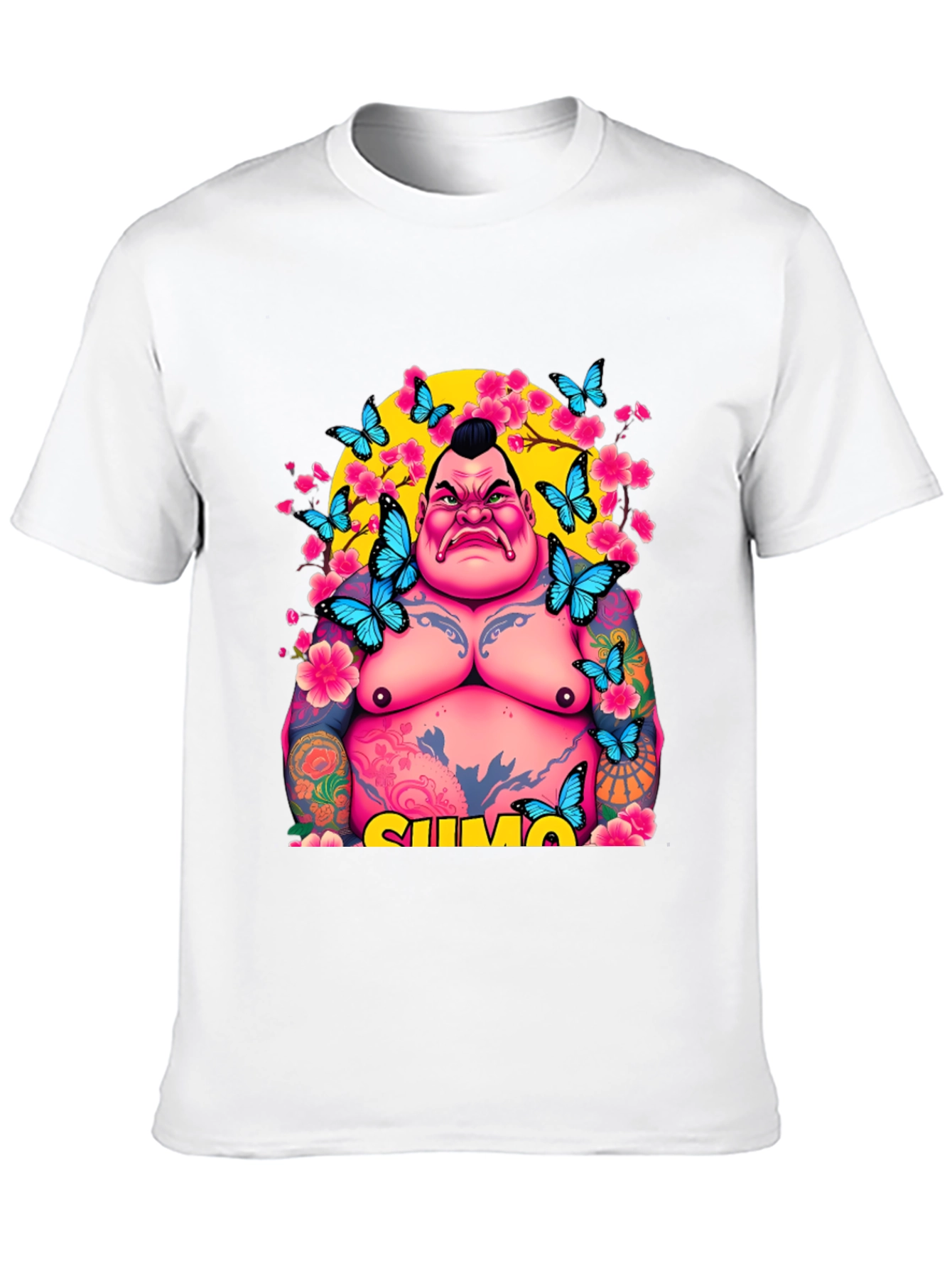 Sumo Wrestler Butterfly Graphic Tee
