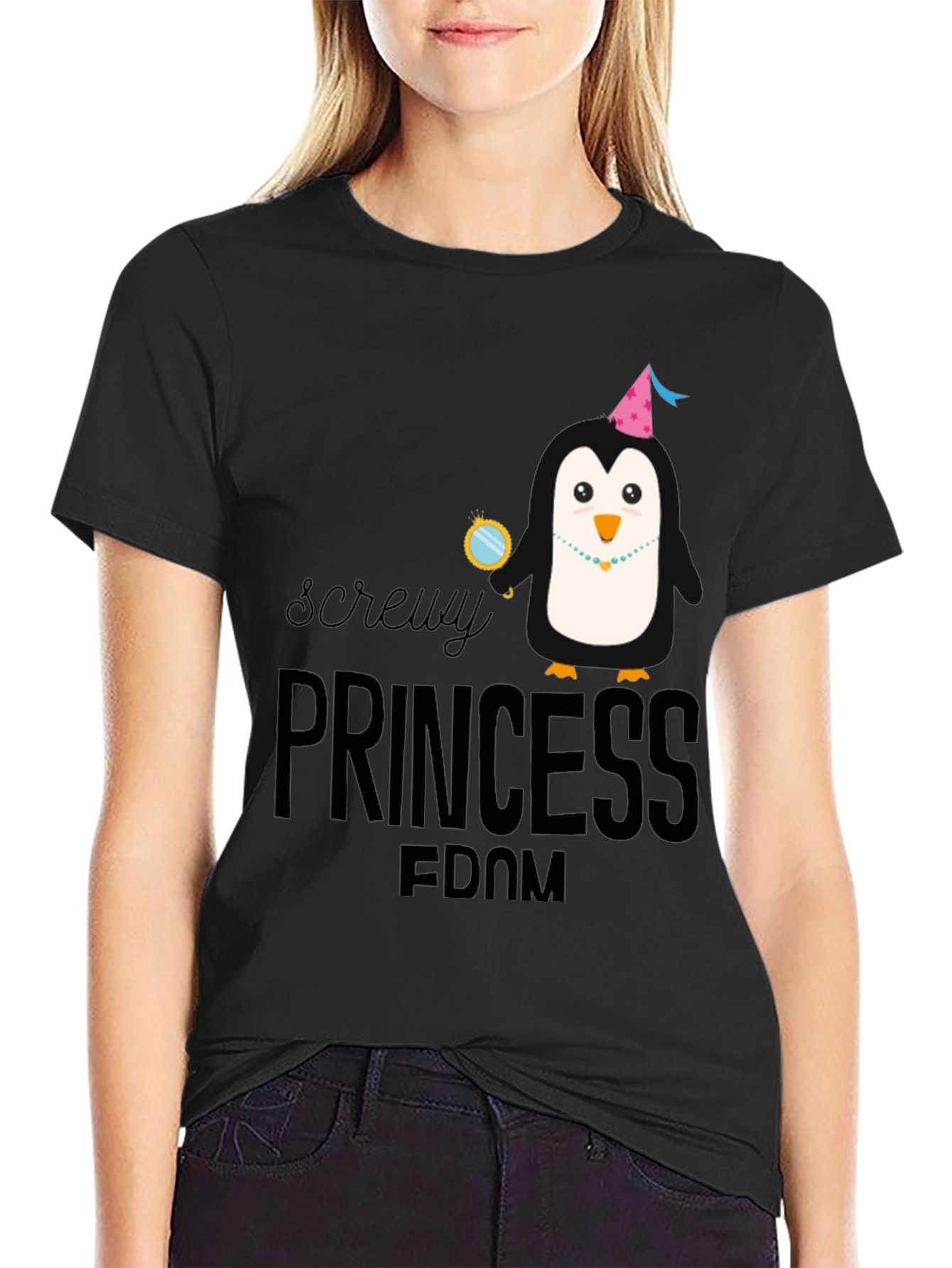 Screw Princessdom Black T-Shirt