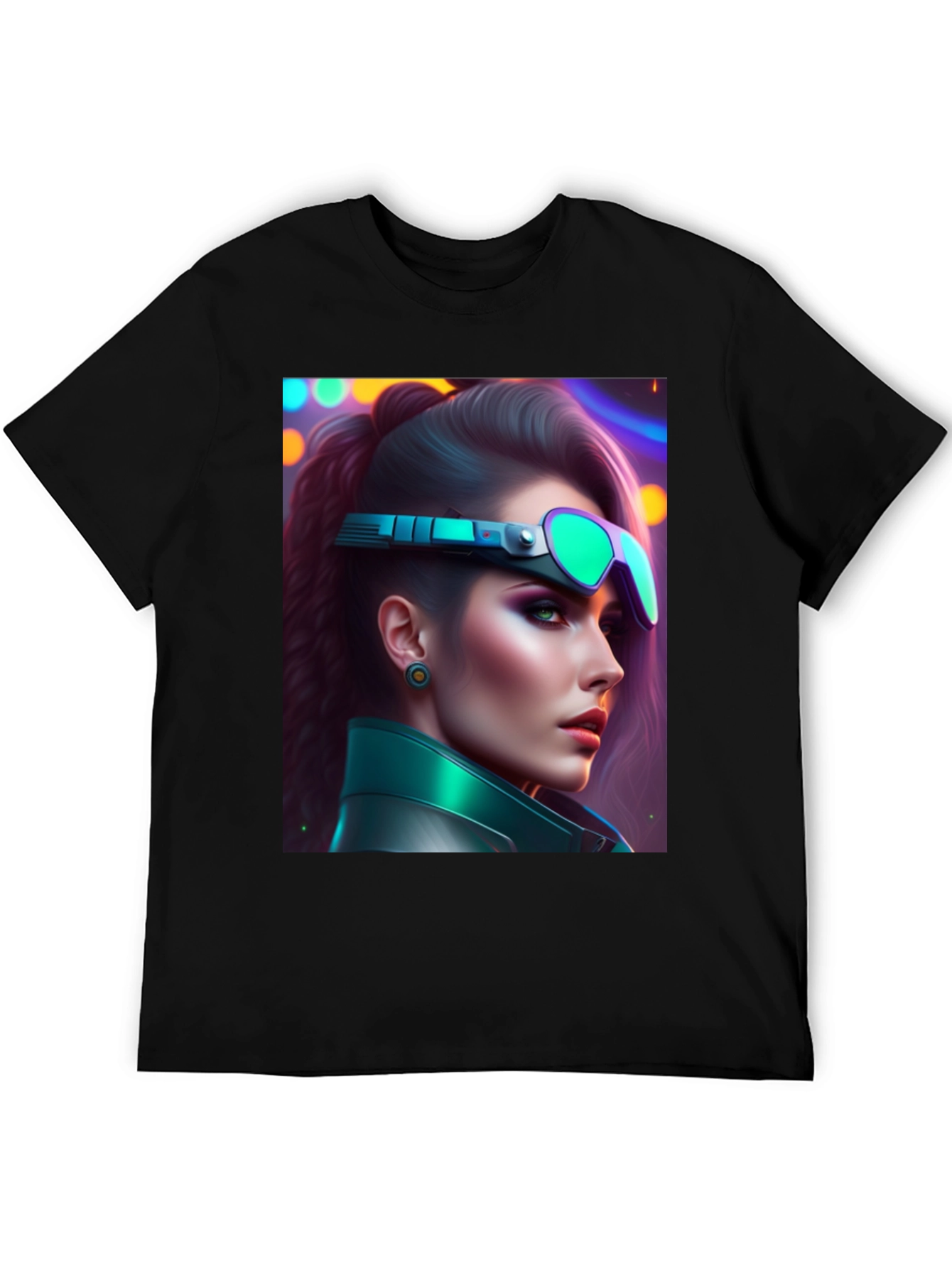 Cyberpunk Woman T-Shirt Futuristic Graphic Tee