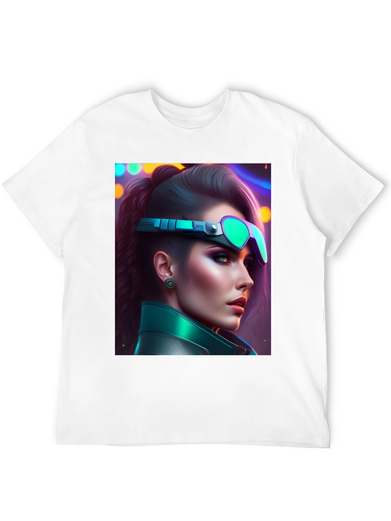 Cyberpunk Woman T-Shirt Futuristic Graphic Tee