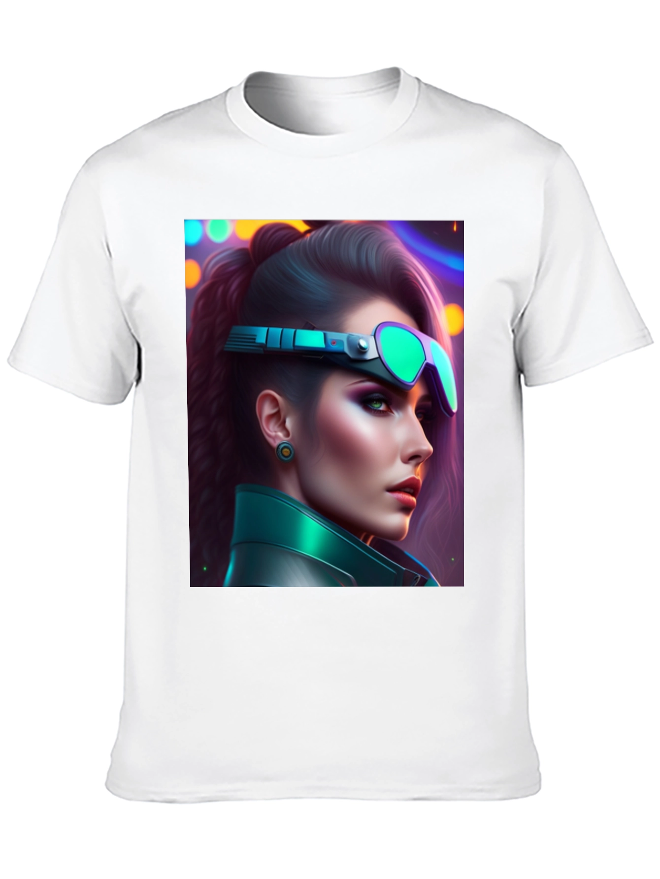 Cyberpunk Woman T-Shirt Futuristic Graphic Tee