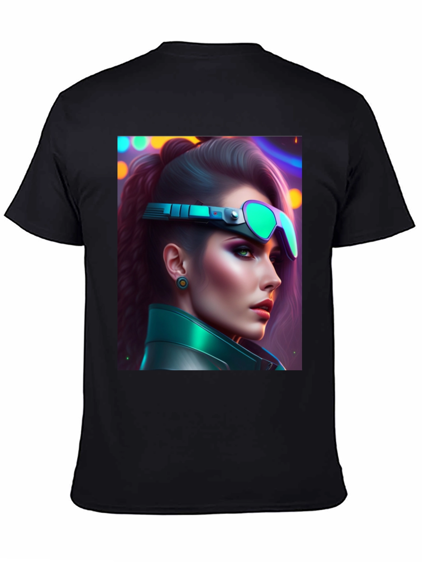 Cyberpunk Woman T-Shirt Futuristic Graphic Tee