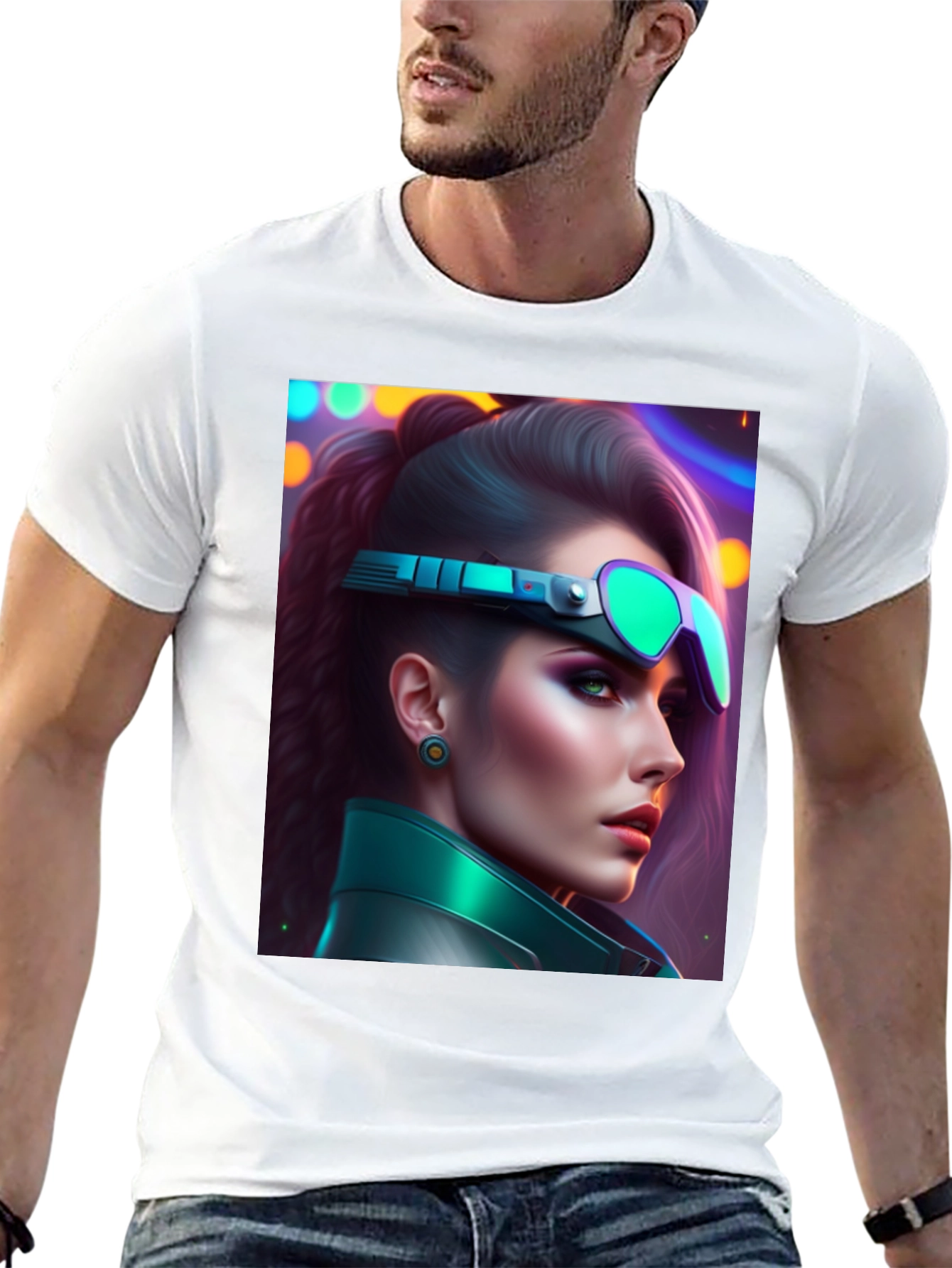 Cyberpunk Woman T-Shirt Futuristic Graphic Tee