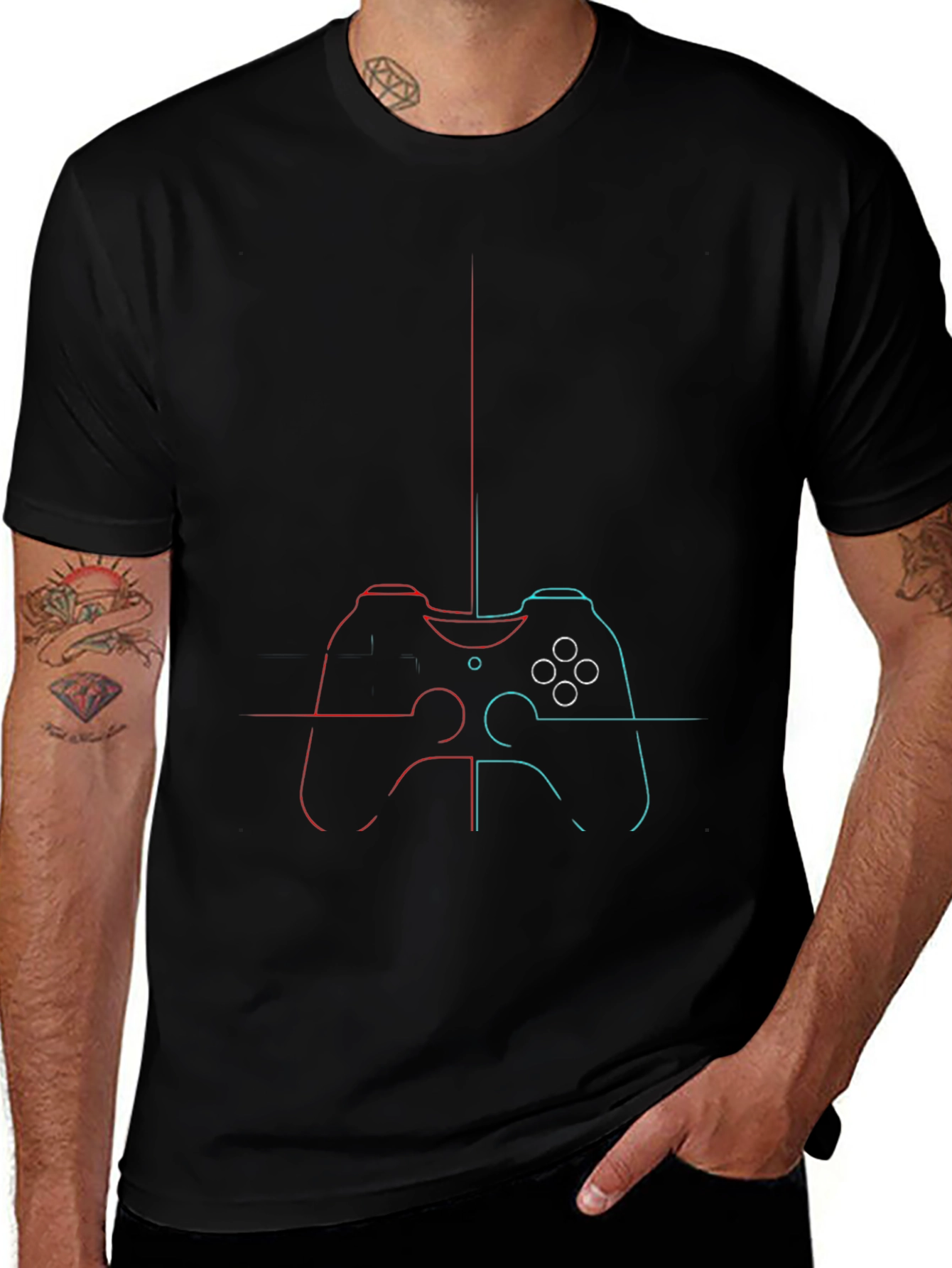 Retro Gamer T-Shirt - Neon Controller Design