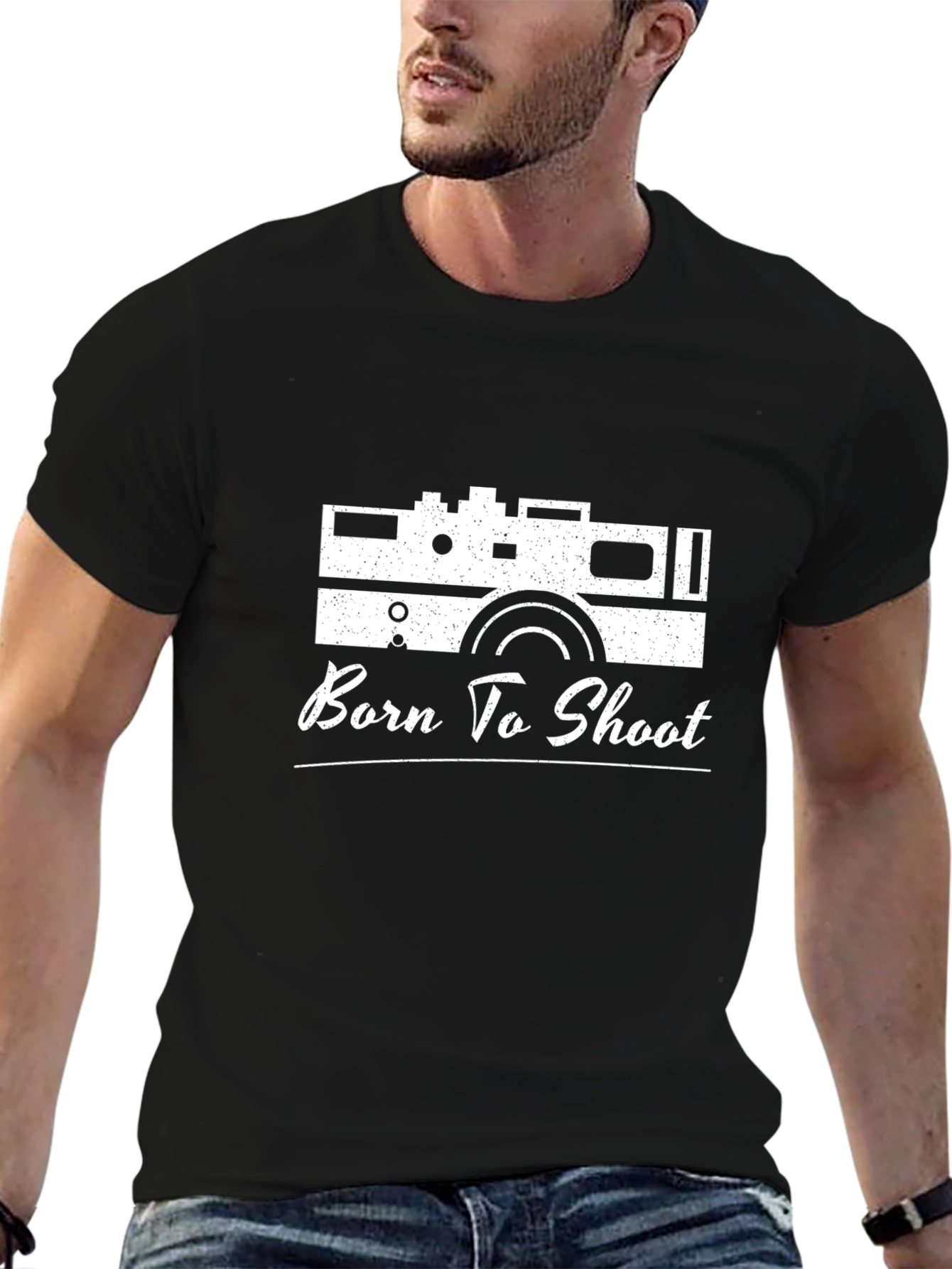 Born to Shoot Camera Graphic T-Shirt