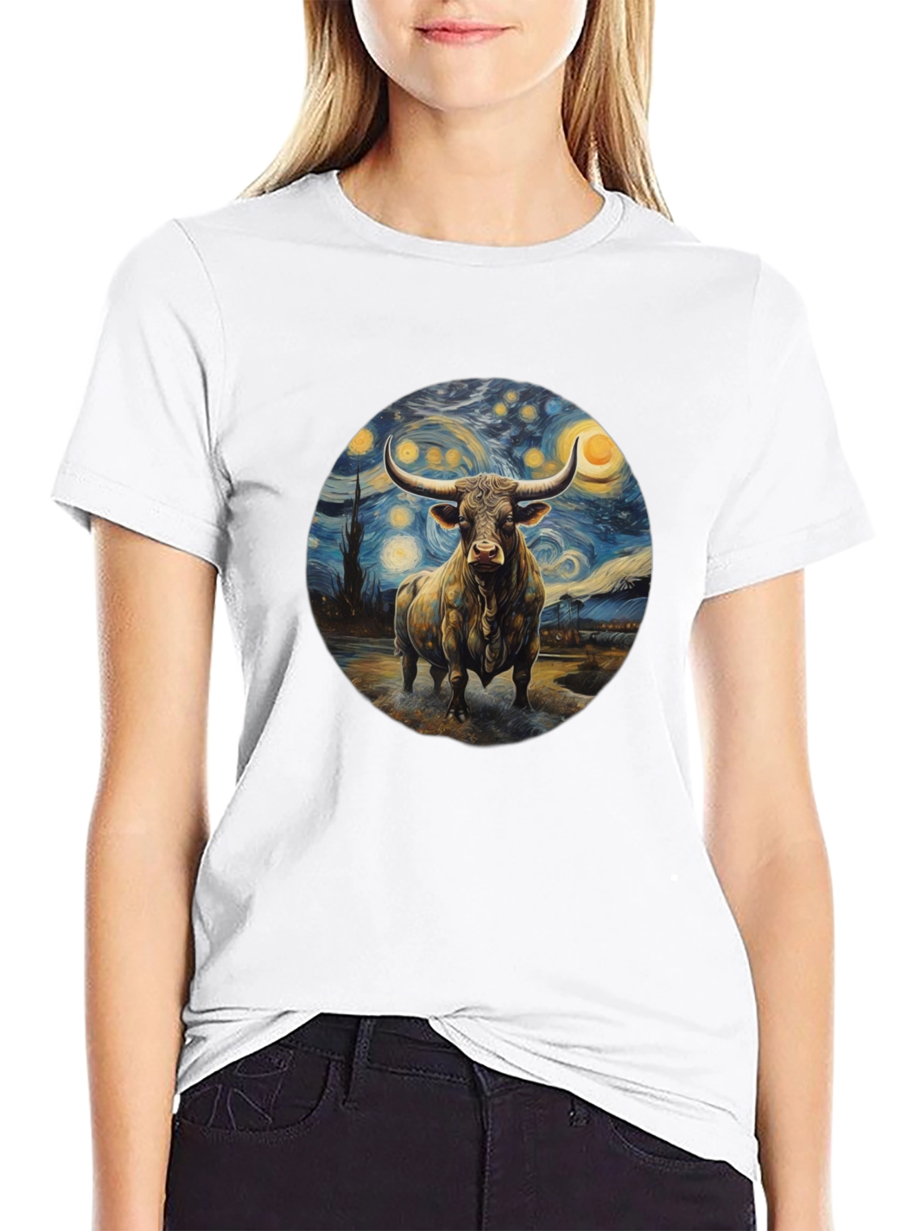 Starry Bull T-Shirt: Unique Art Tee