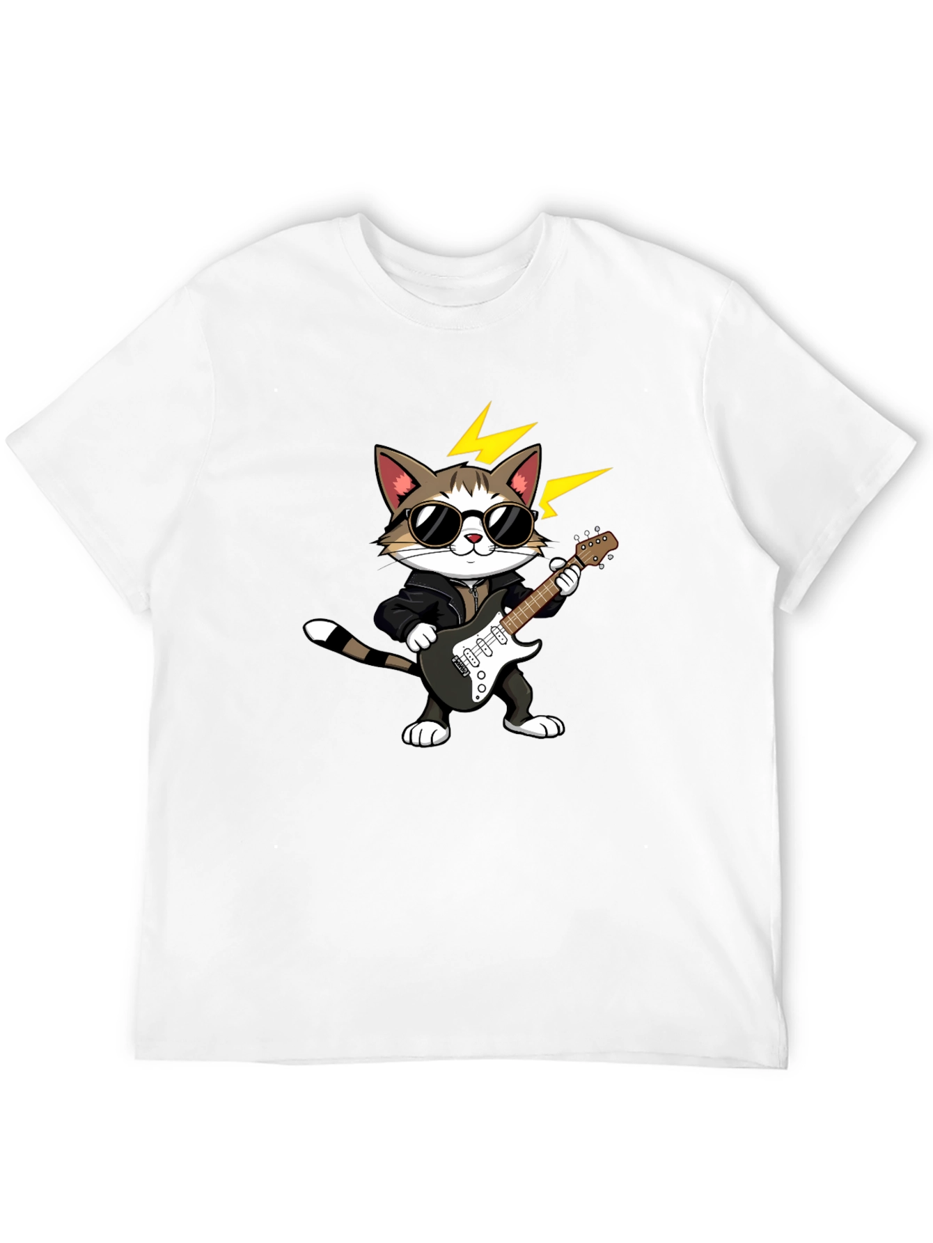 Cat Guitarist Graphic Tee - Rock On!