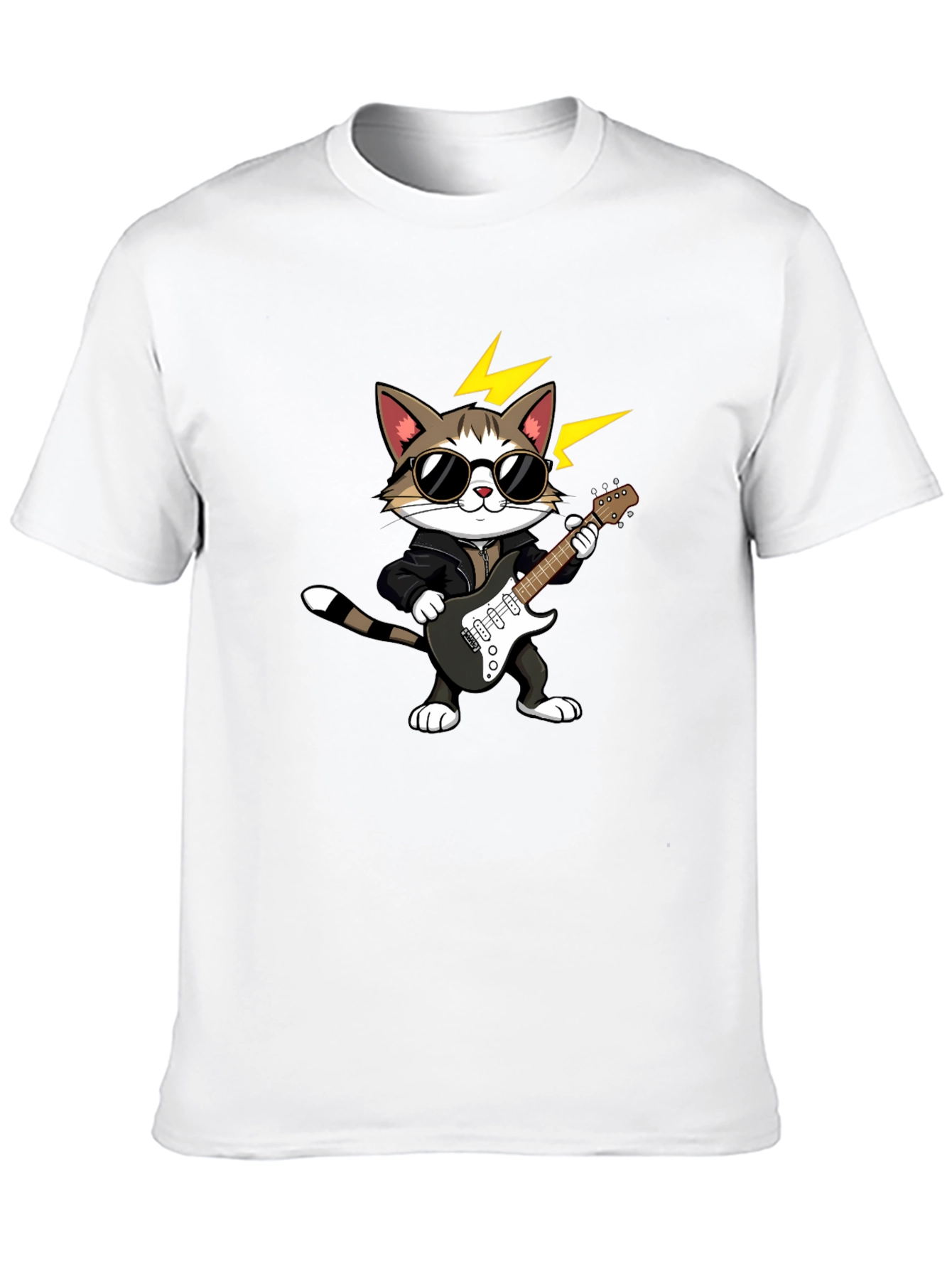 Cat Guitarist Graphic Tee - Rock On!
