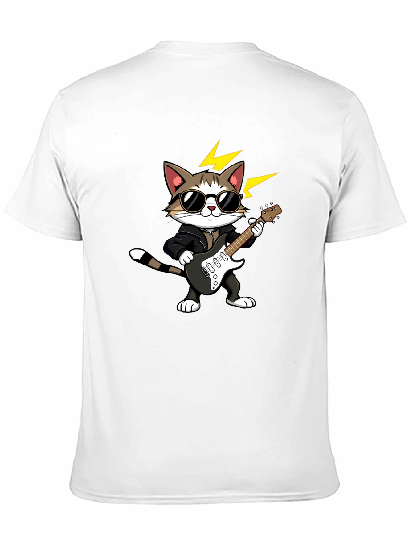 Cat Guitarist Graphic Tee - Rock On!