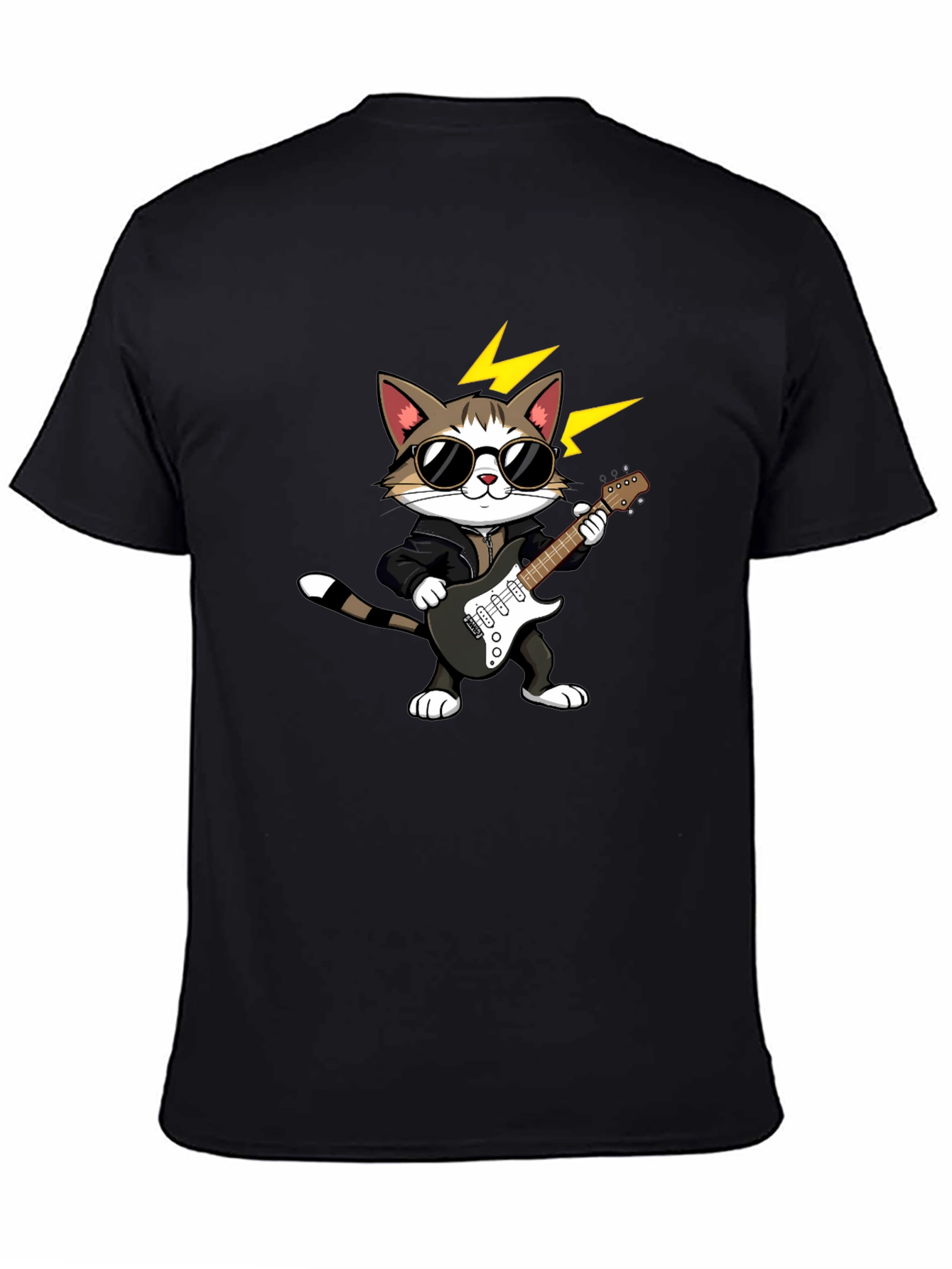 Cat Guitarist Graphic Tee - Rock On!