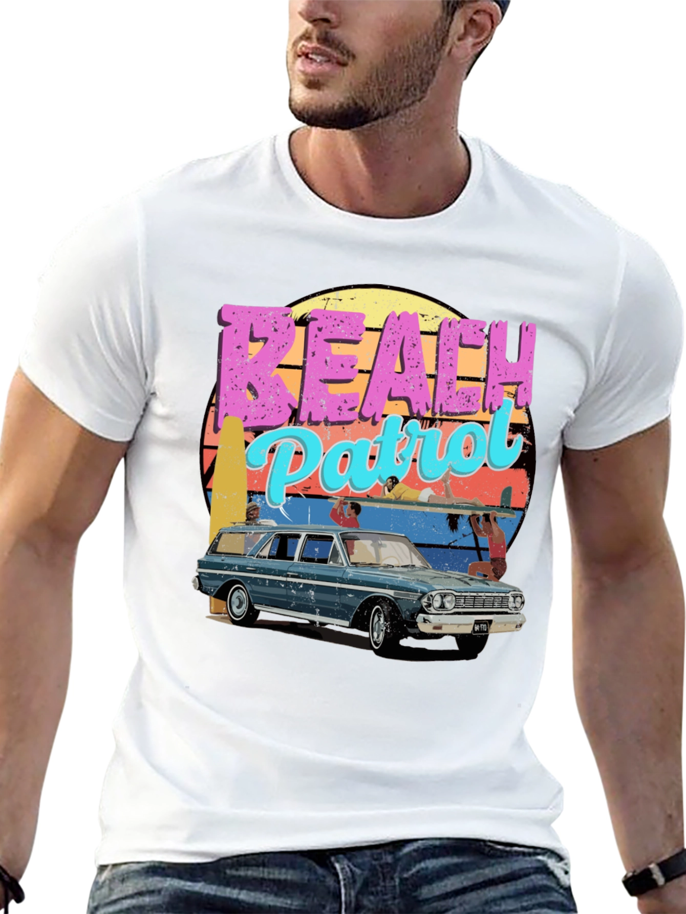 Retro Beach Patrol Graphic Tee