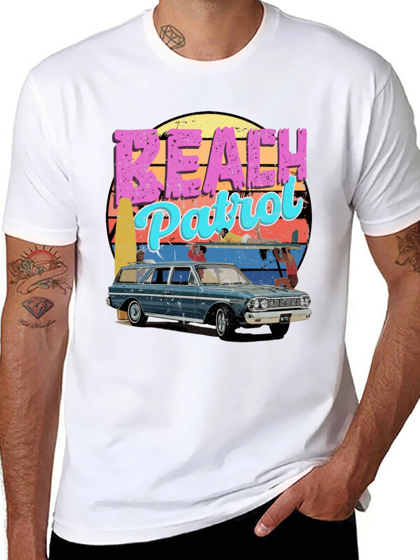 Retro Beach Patrol Graphic Tee