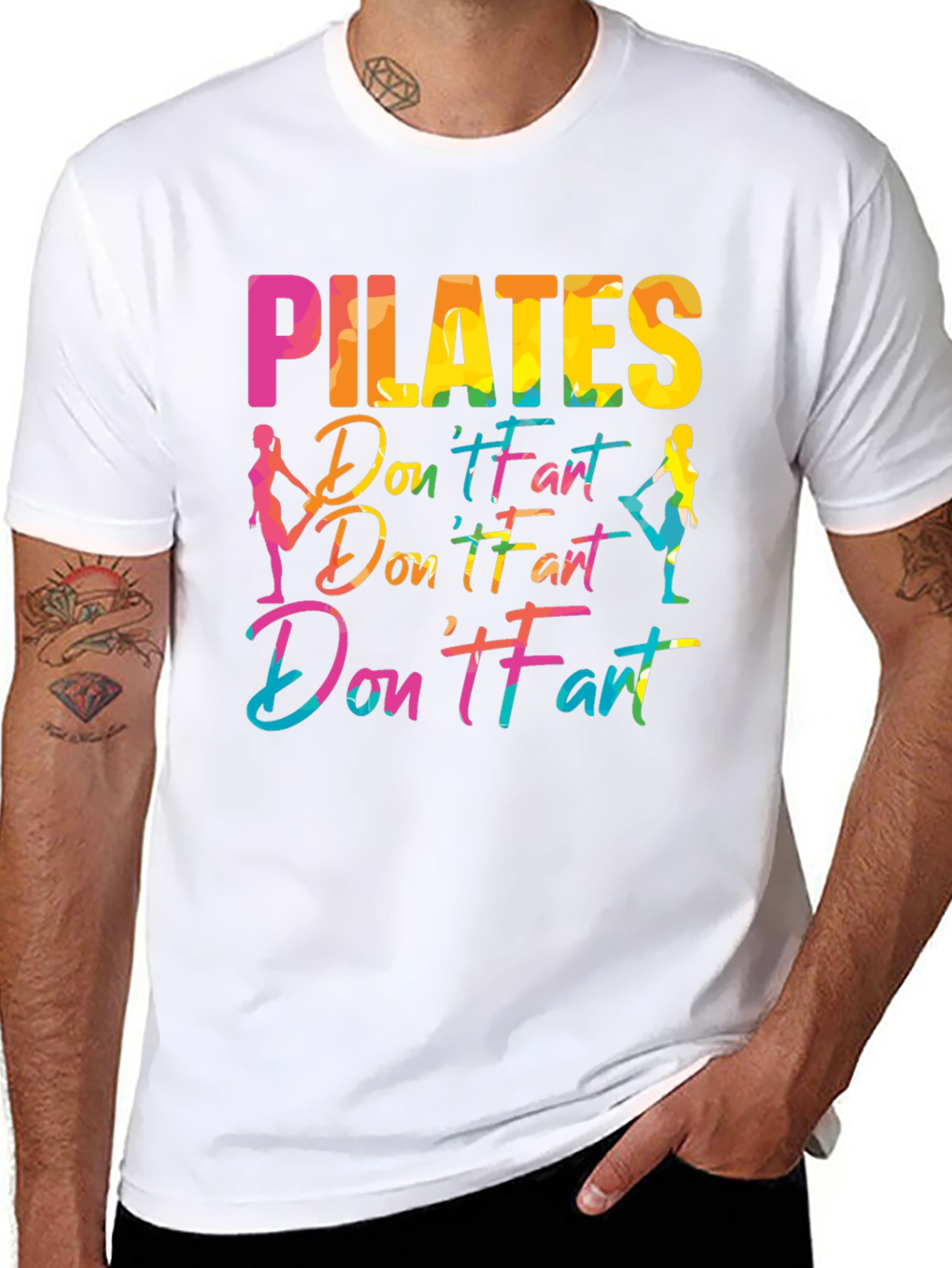 Pilates Dont Fart Funny Graphic Tee