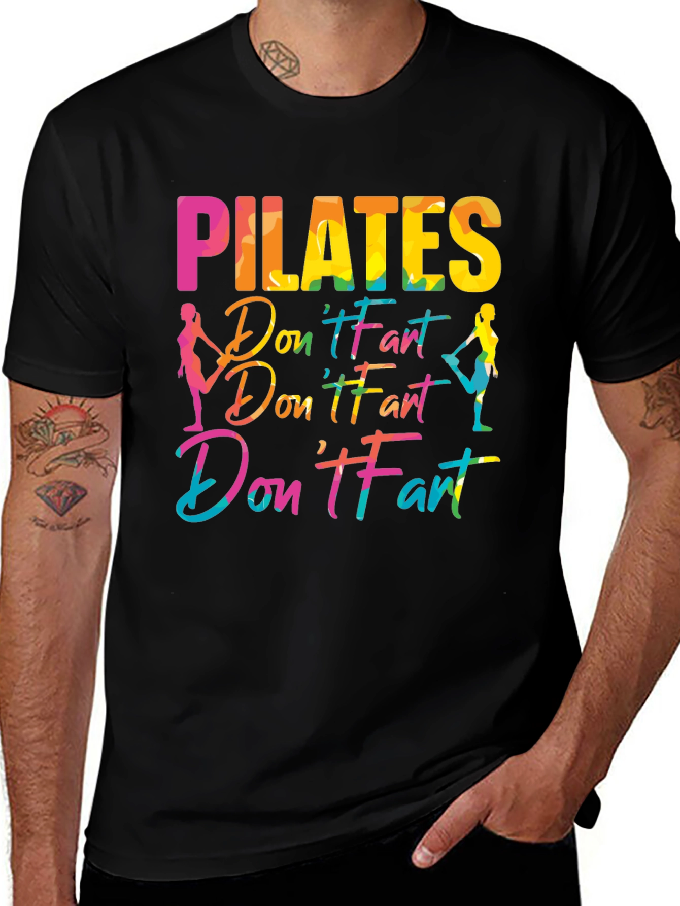 Pilates Dont Fart Funny Graphic Tee