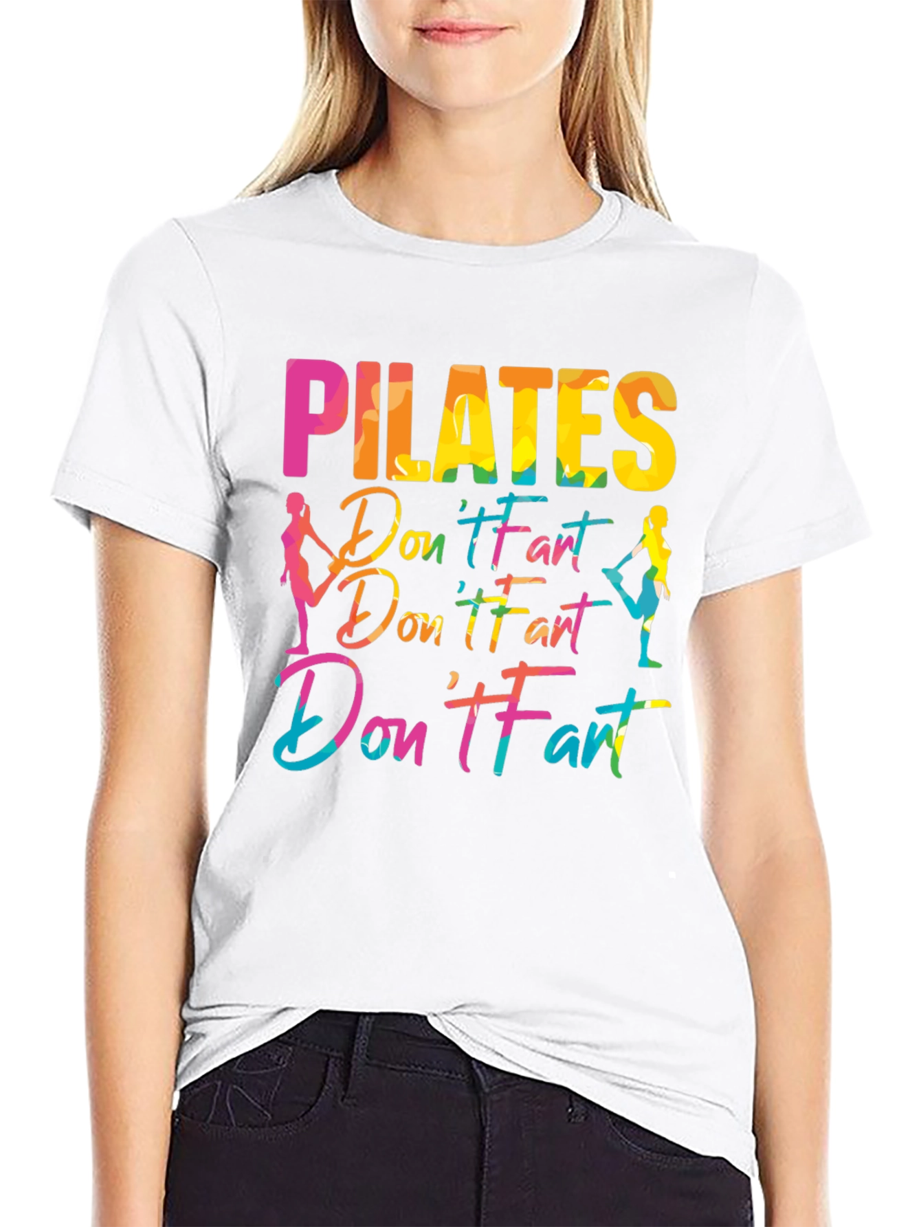 Pilates Dont Fart Funny Graphic Tee