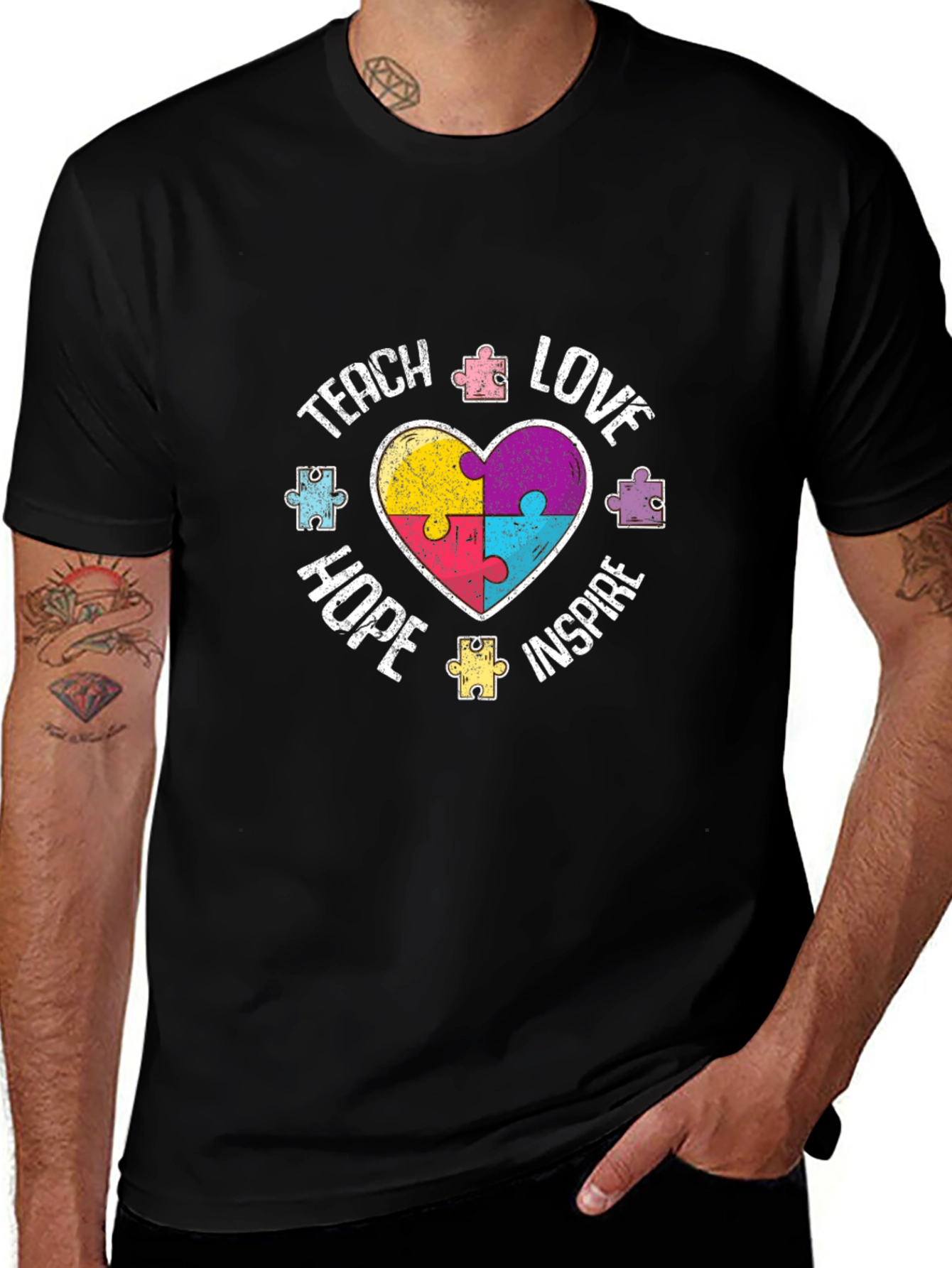 Teach Love Hope Inspire Autism Awareness T-Shirt