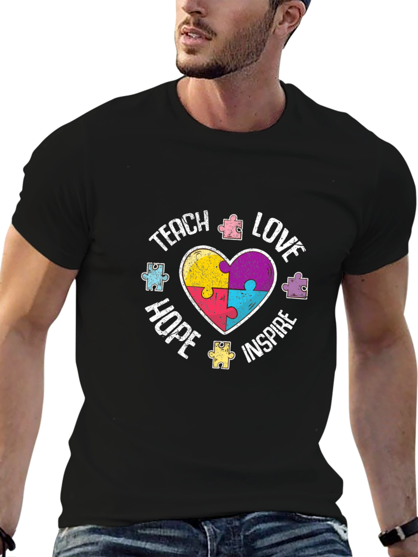 Teach Love Hope Inspire Autism Awareness T-Shirt