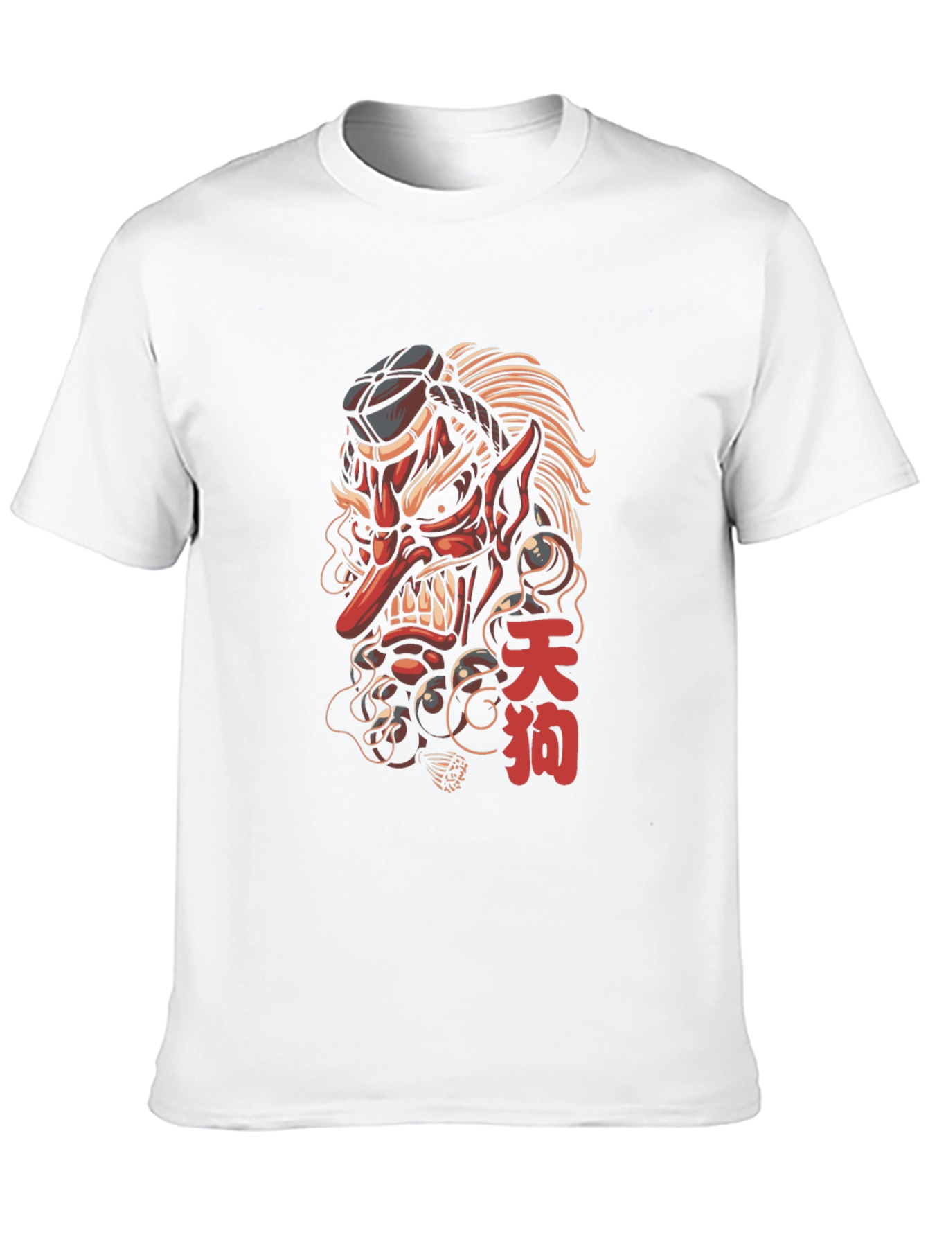 Tengu Mask Graphic Tee - Japanese Folklore Design