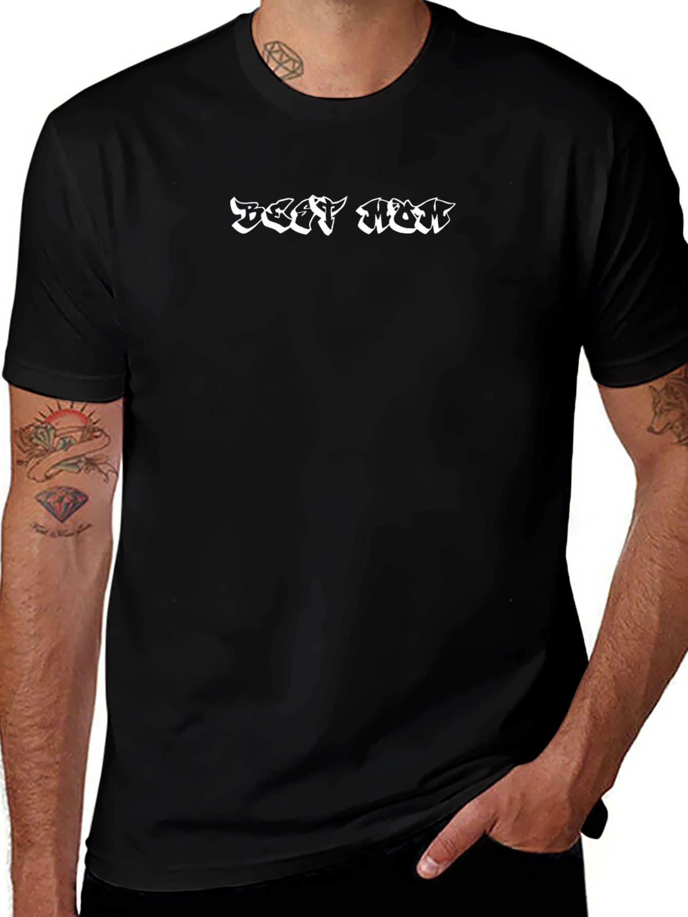 Black T-Shirt With BEST NOW Graphic Print
