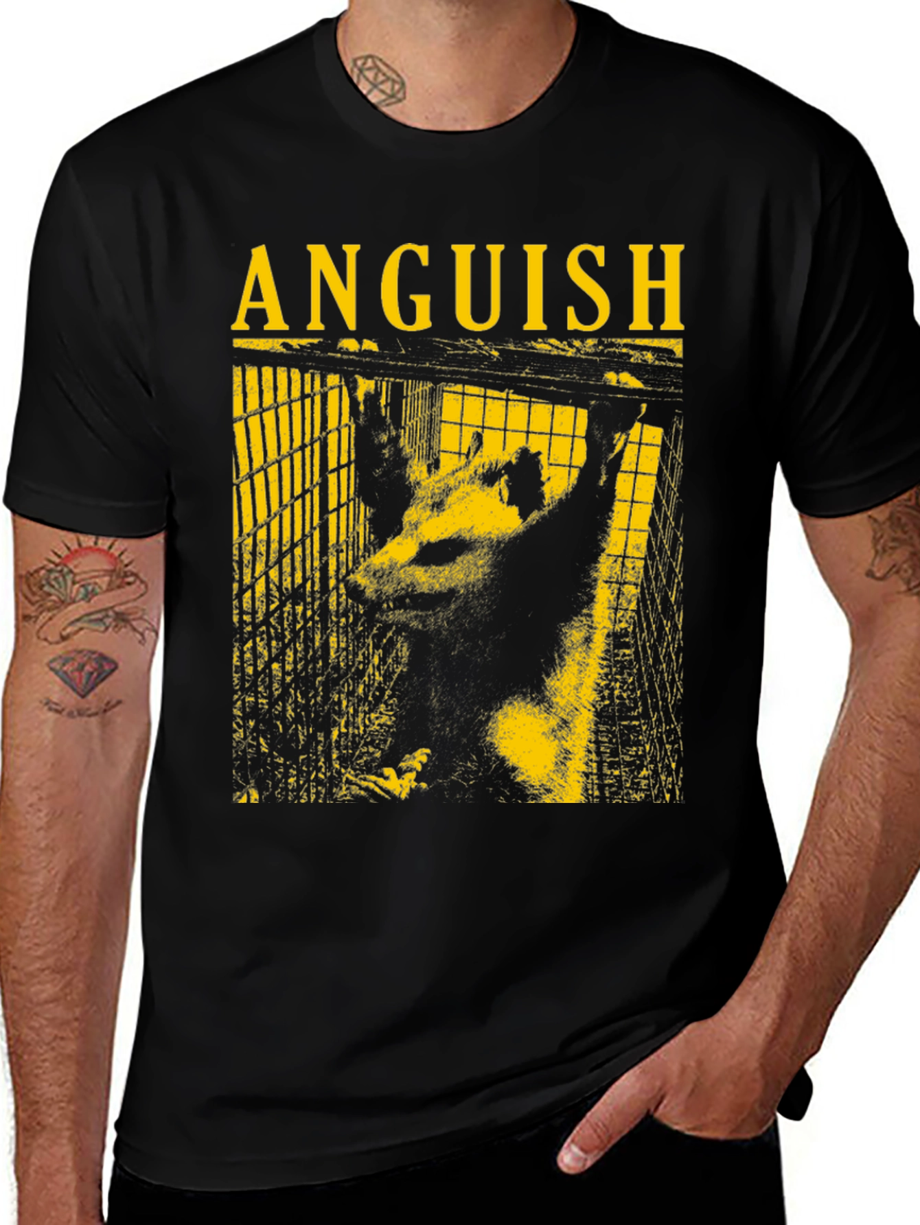 Anguish Graphic Tee - Mens Black T-Shirt